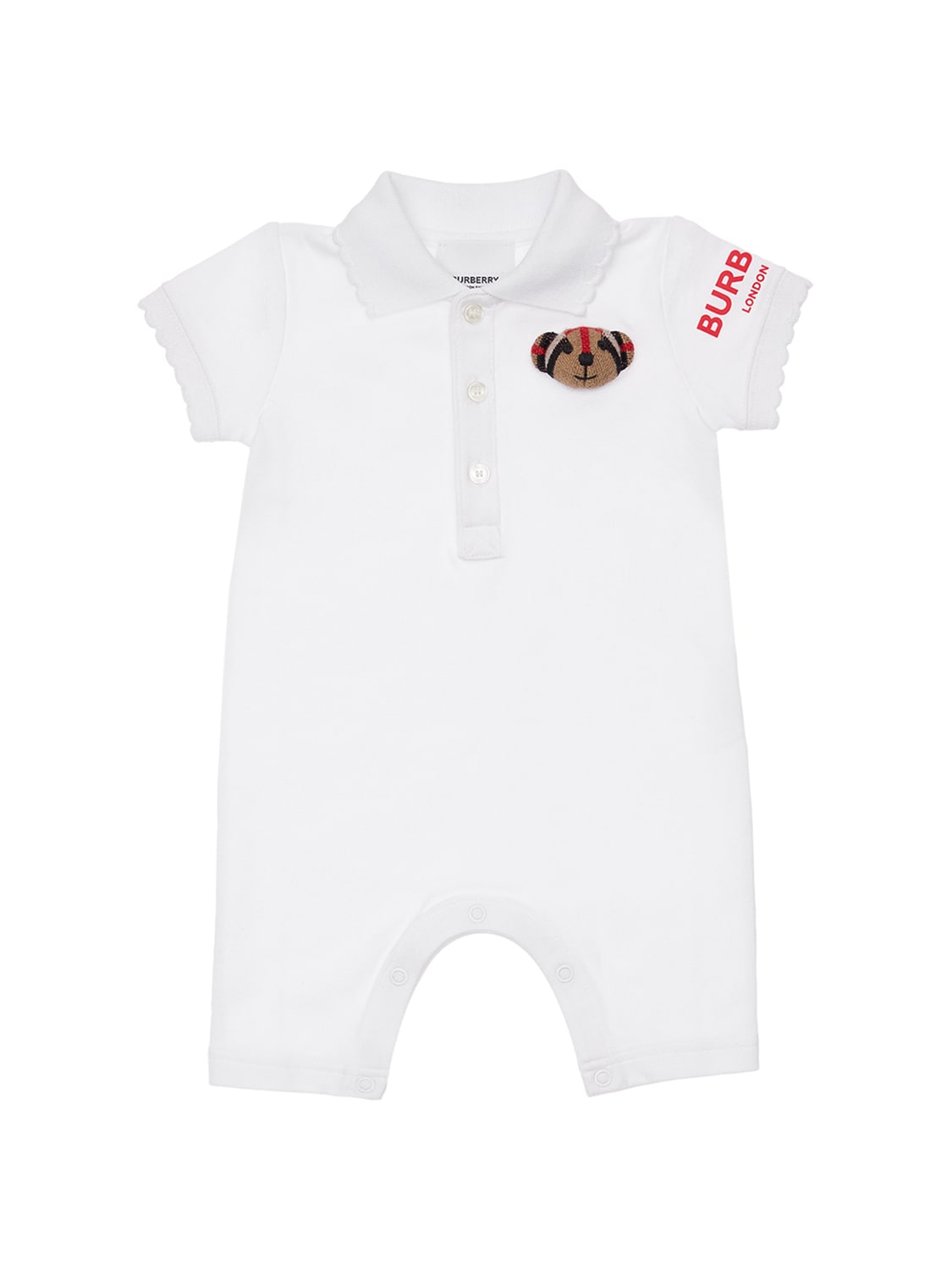 Burberry Babies' Printed Cotton Piquet Romper In White
