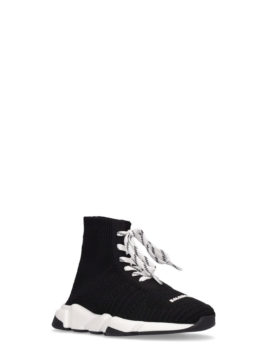 Shop Balenciaga Speed Knit Sneakers In Black,white
