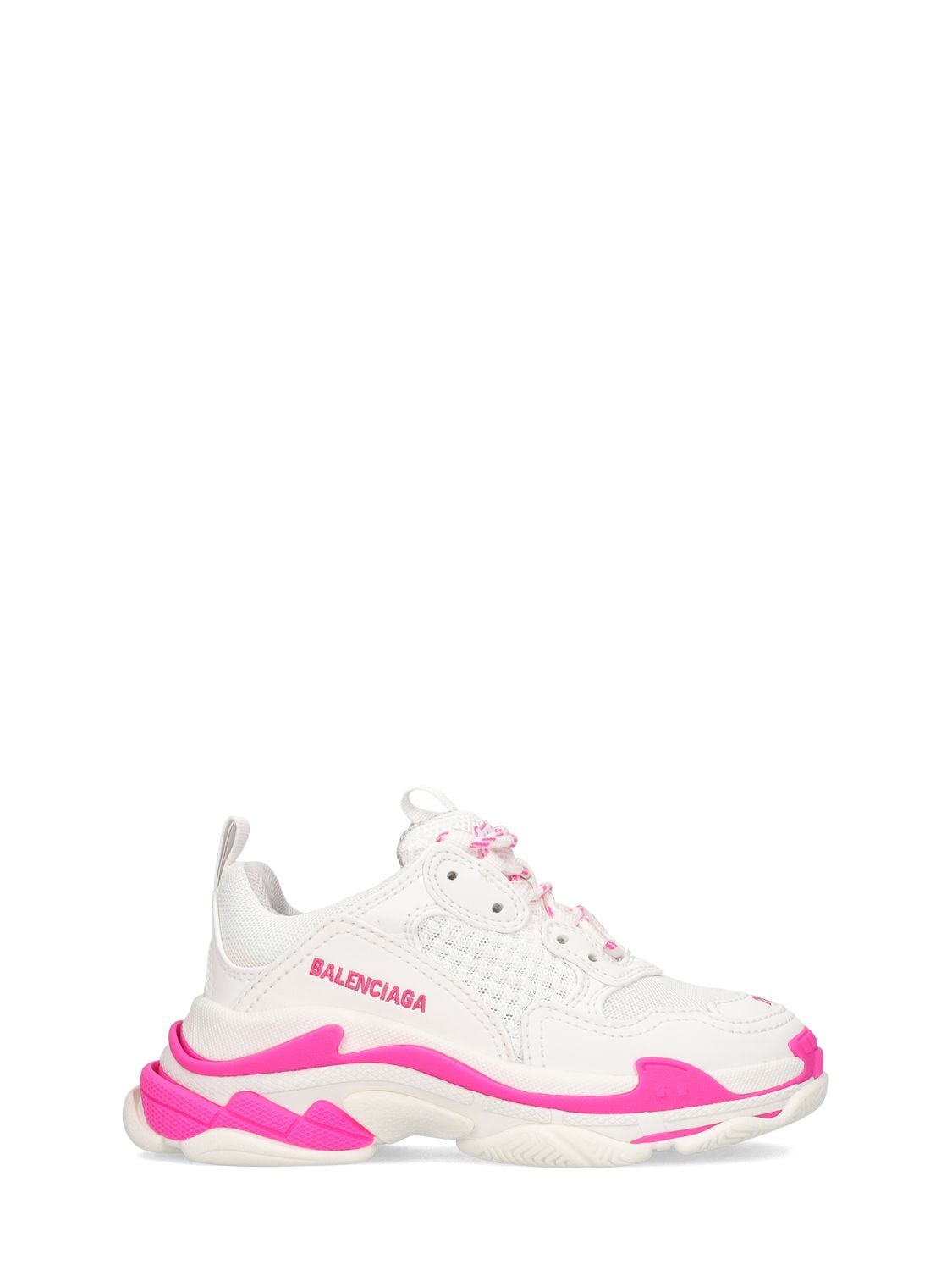 Balenciaga Kids' Multicolor Triple S Sneakers For Girl With Logo In White
