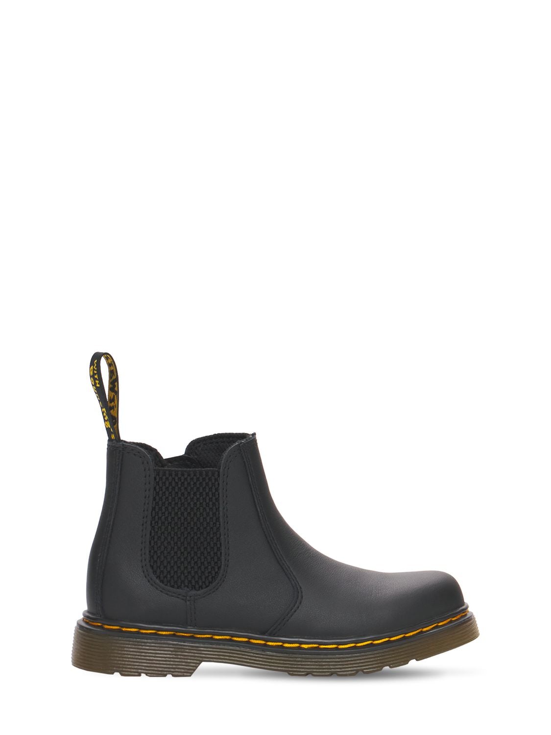 Dr. Martens' Kids' Leather Ankle Boots In Schwarz