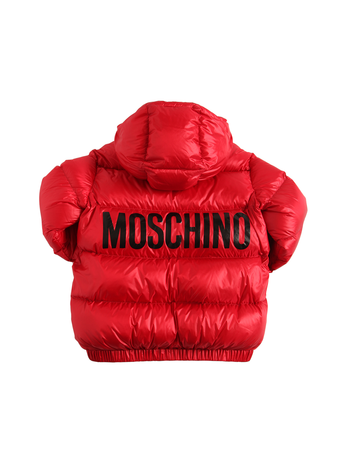 Moschino Kids' Logo Print Nylon Down Jacket In Red ModeSens