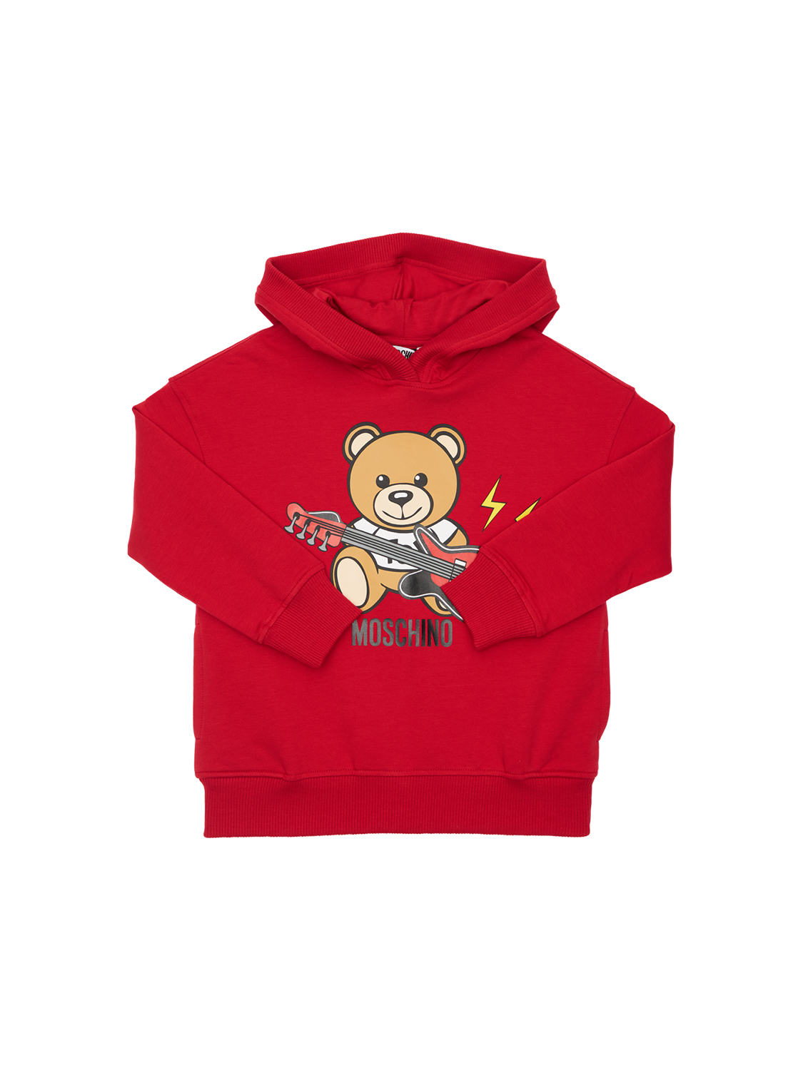 Hoodie Aus Baumwollfleece Mit Gitarrendruck