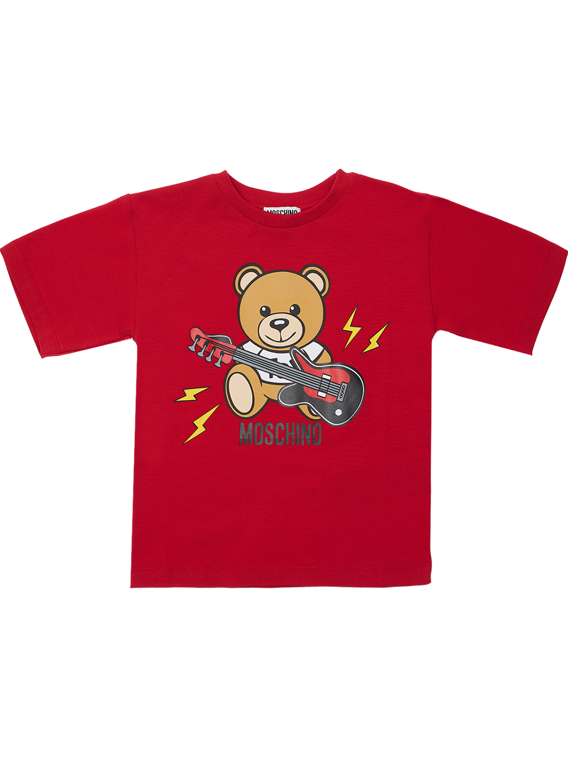 T-shirt Aus Baumwolljersey Mit Gitarrendruck