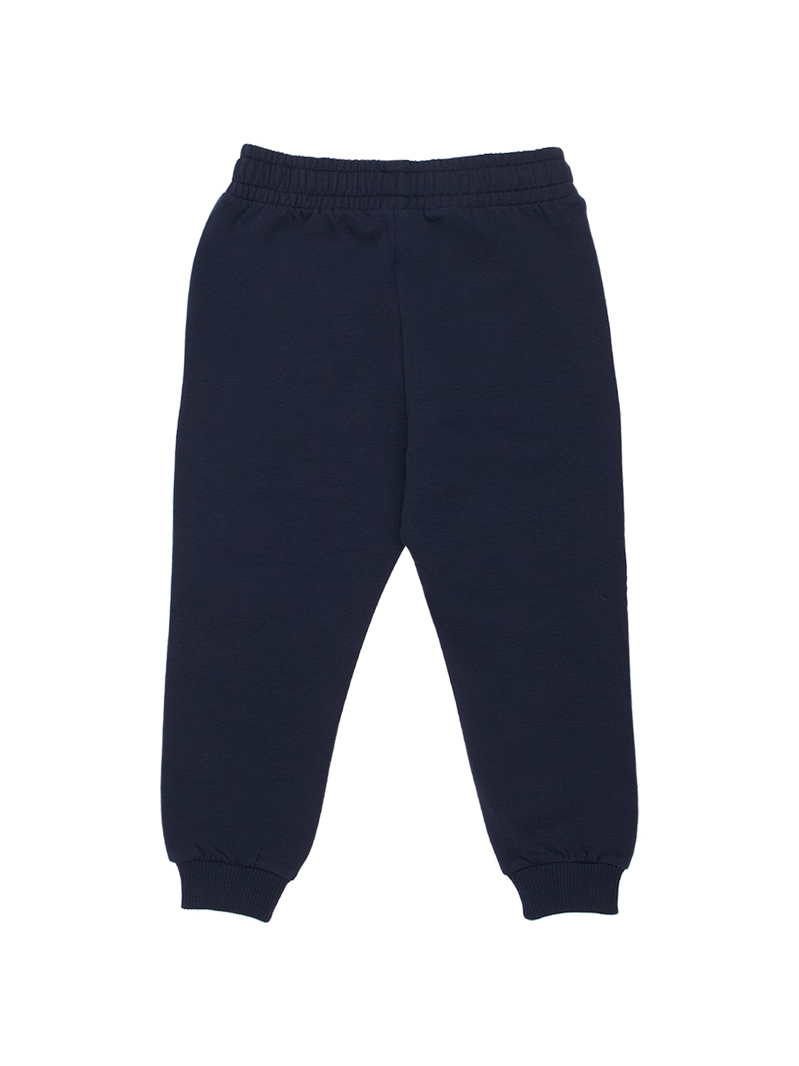 Shop Moschino Logo Print Cotton Sweatpants In Navy
