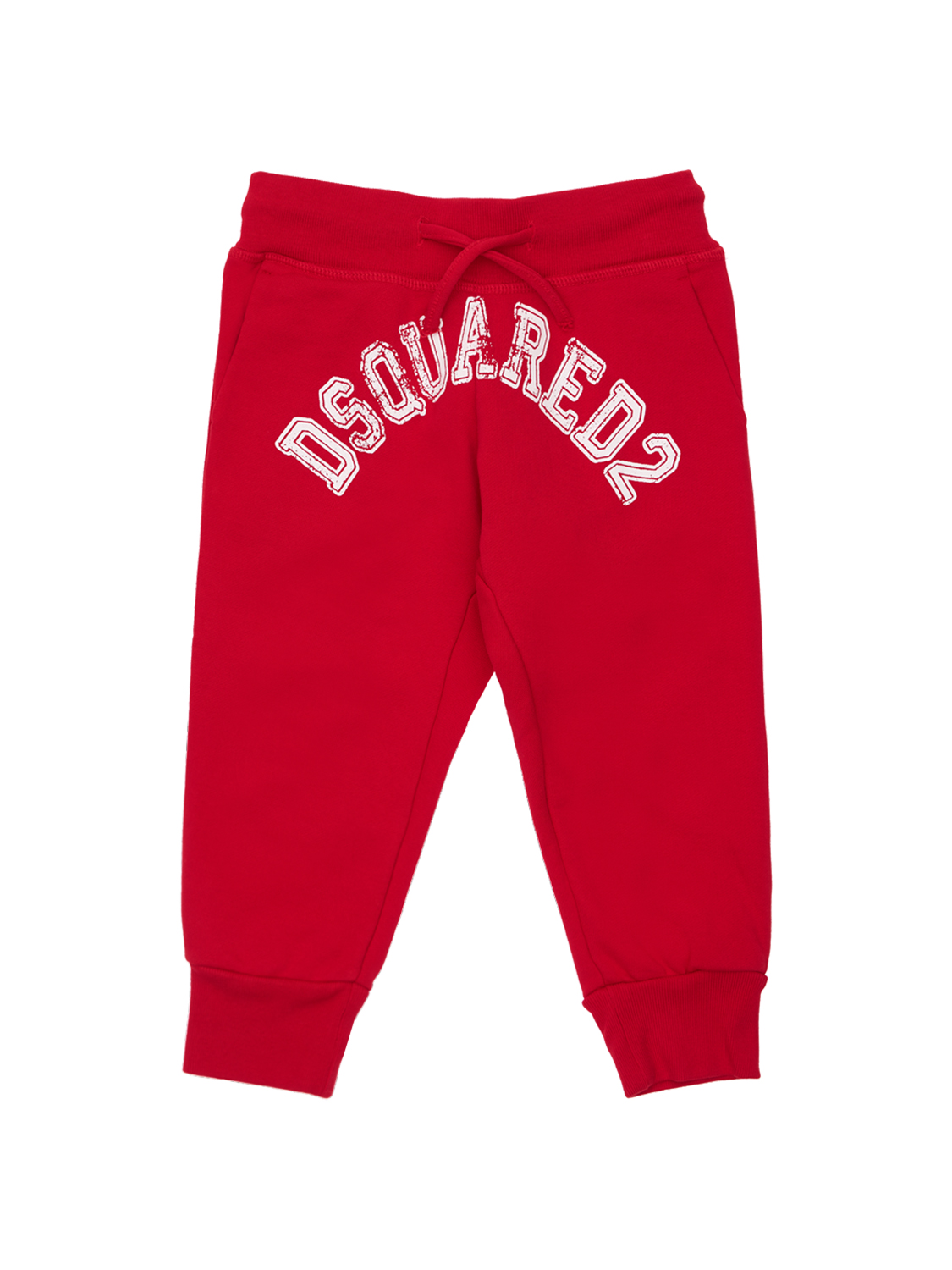 Dsquared2 Kids' Logo Print Cotton Sweatpants In Red