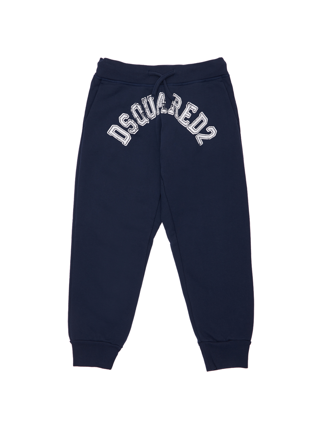 Dsquared2 Kids' Logo Print Cotton Sweatpants In Navy