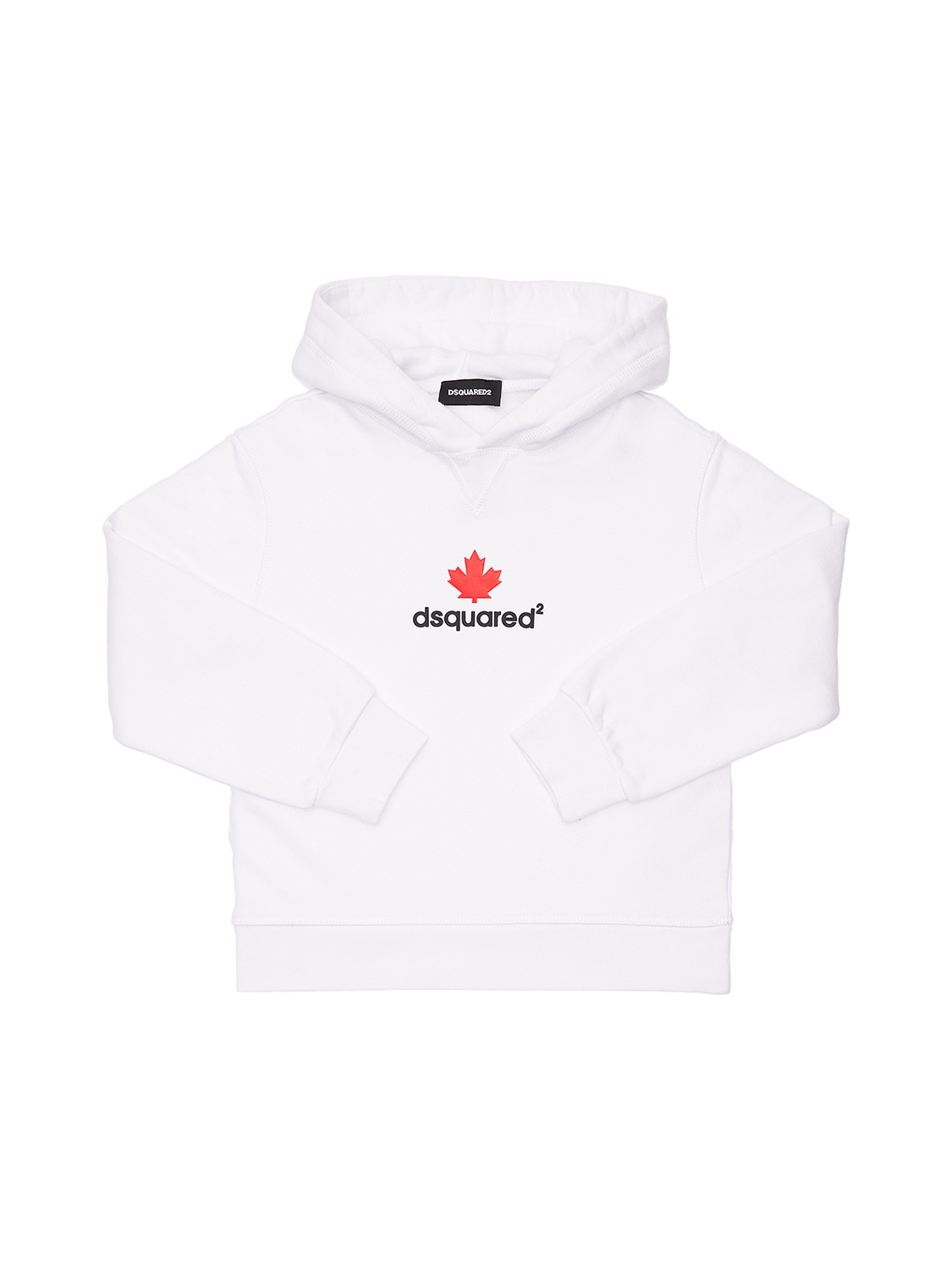 DSQUARED2 RUBBERIZED LOGO COTTON SWEATSHIRT HOODIE,74I199016-RFEXMDA1