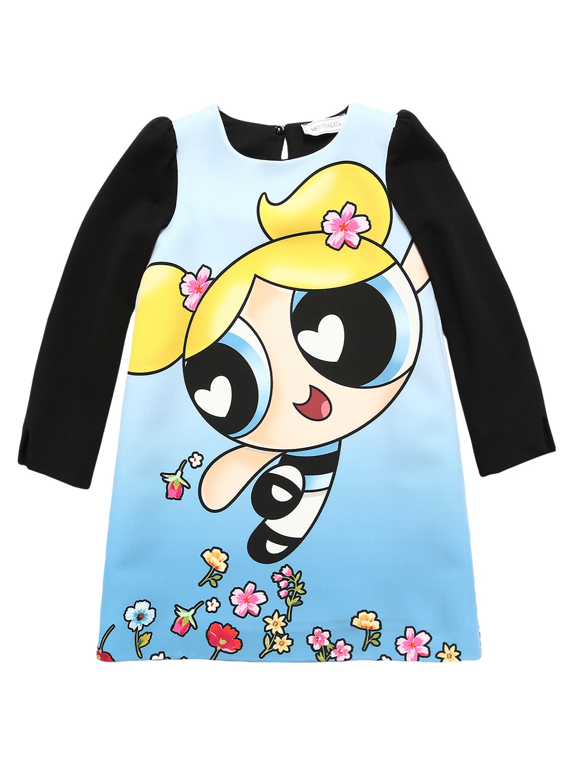 Monnalisa Kids' X Powerpuff Girls Two-tone Bubbles Dress In Sky Blue ...