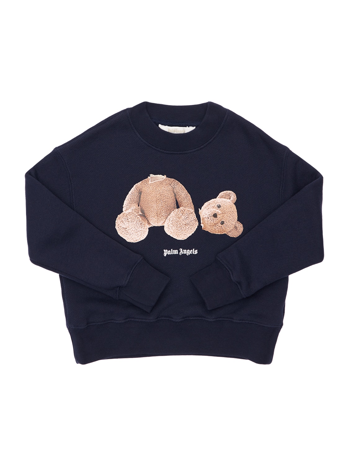 PALM ANGELS BEAR PRINT COTTON SWEATSHIRT,74I19D022-NDY2MA2