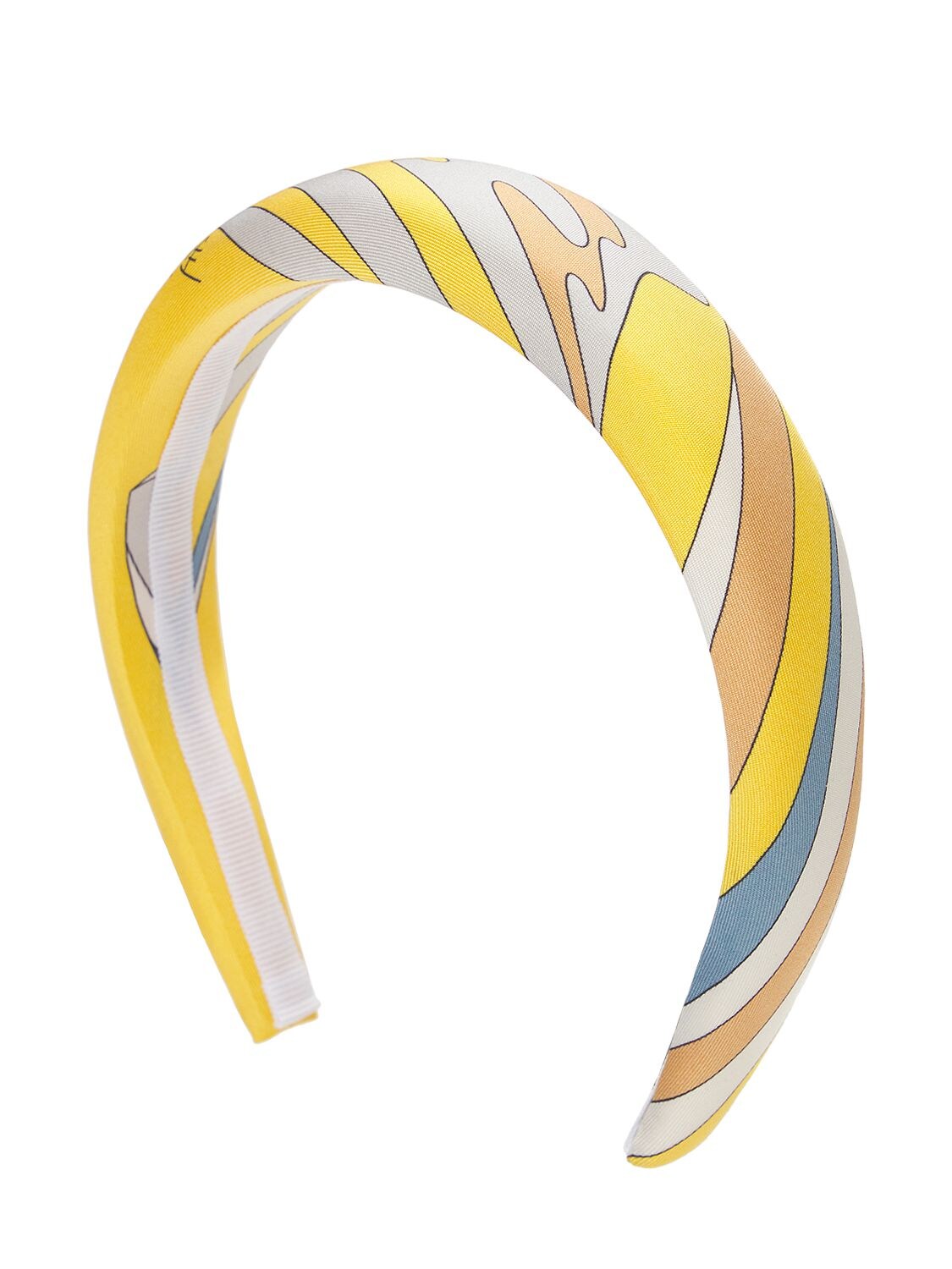 Emilio Pucci Kids' Printed Viscose Headband In Yellow