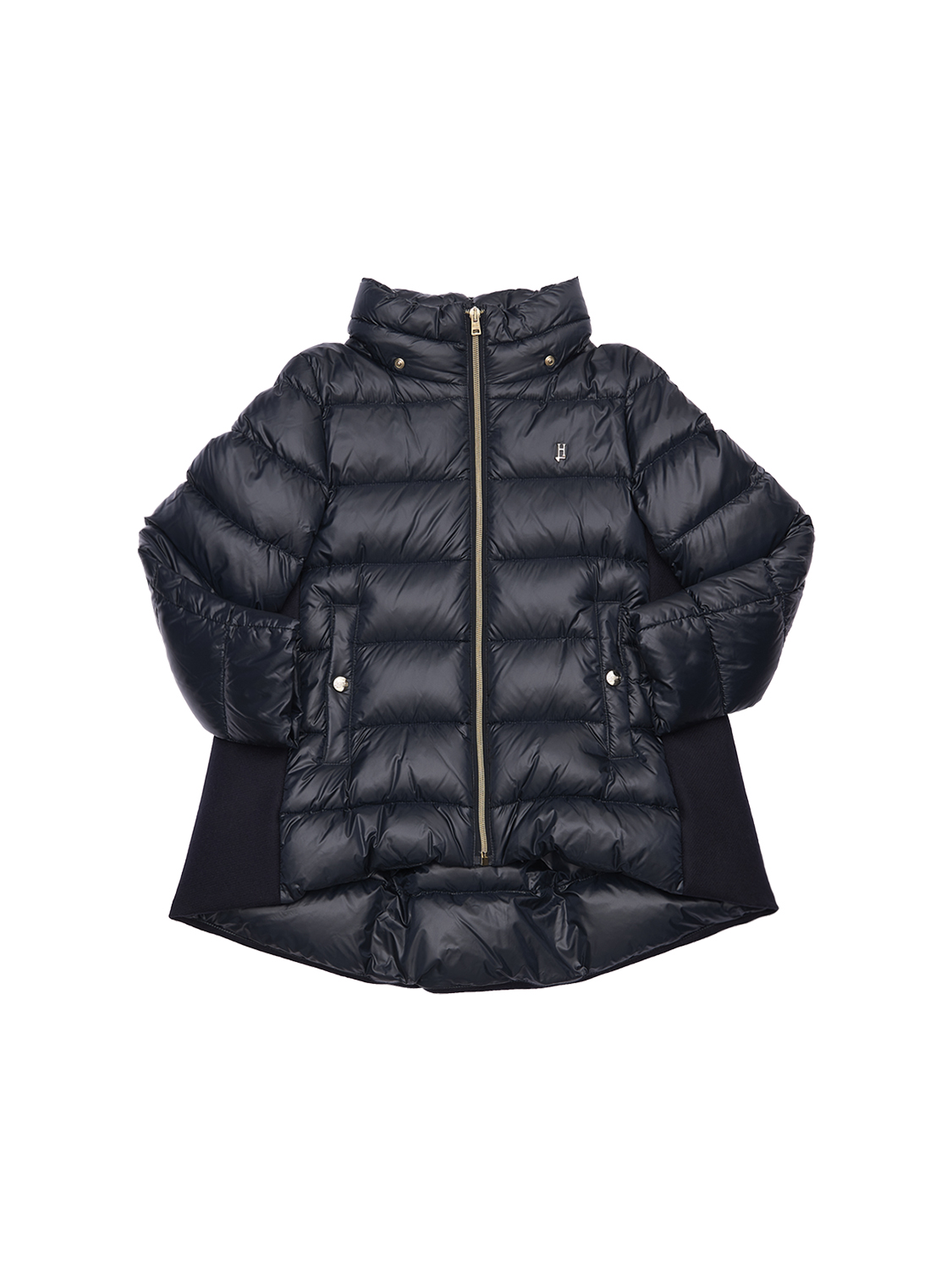 Daunenmantel Aus Nylon Und Wolle Mit Kapuze