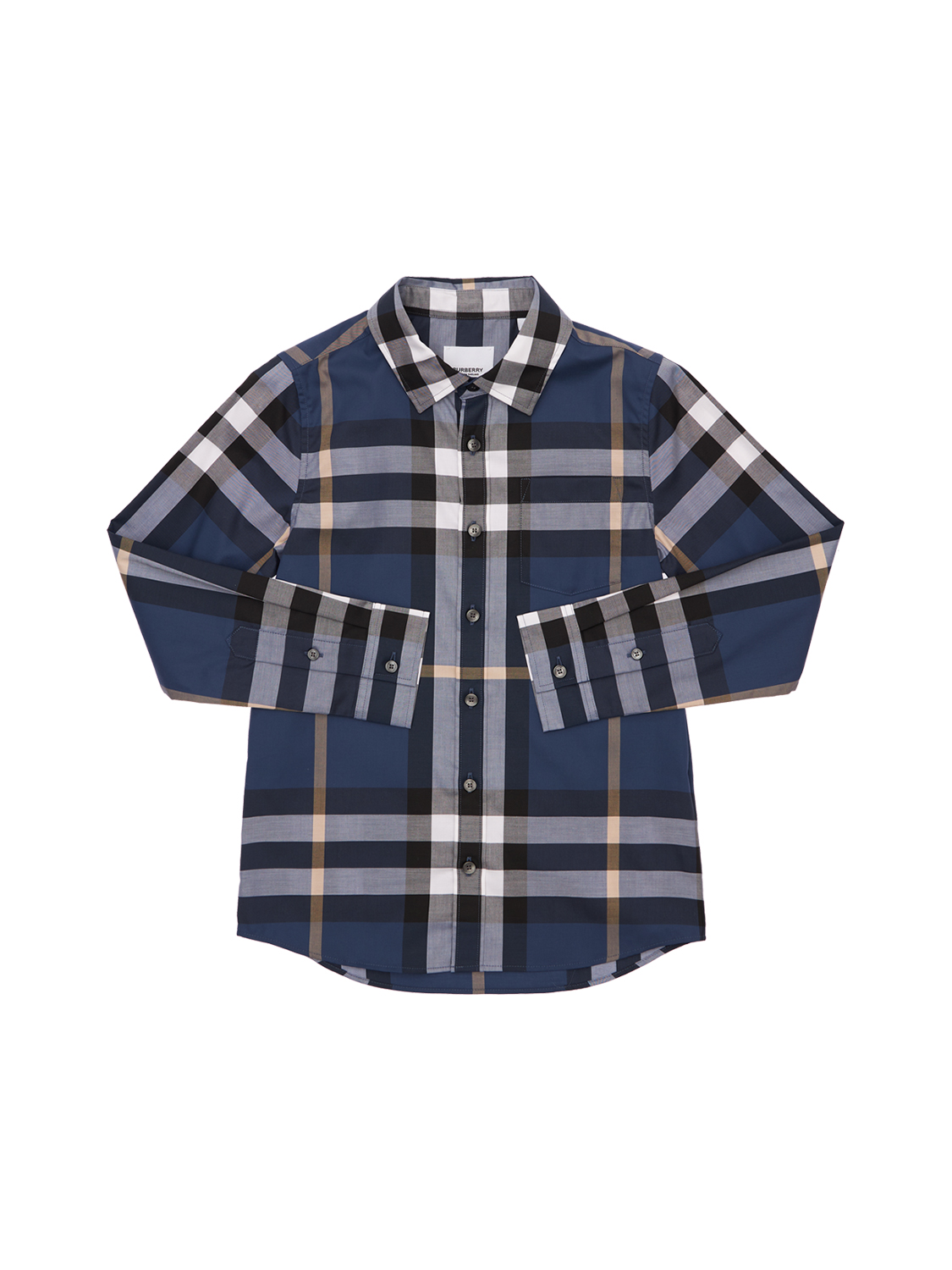 camicia blu burberry