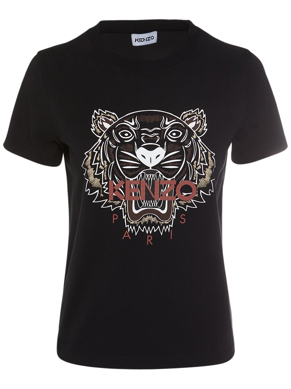 Kenzo Classic Tiger Logo Cotton T-shirt In Black | ModeSens