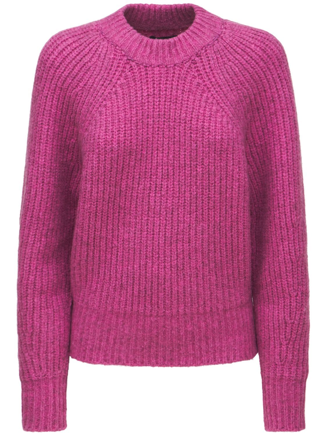 Rosy Fluffy Cotton Blend Knit Sweater