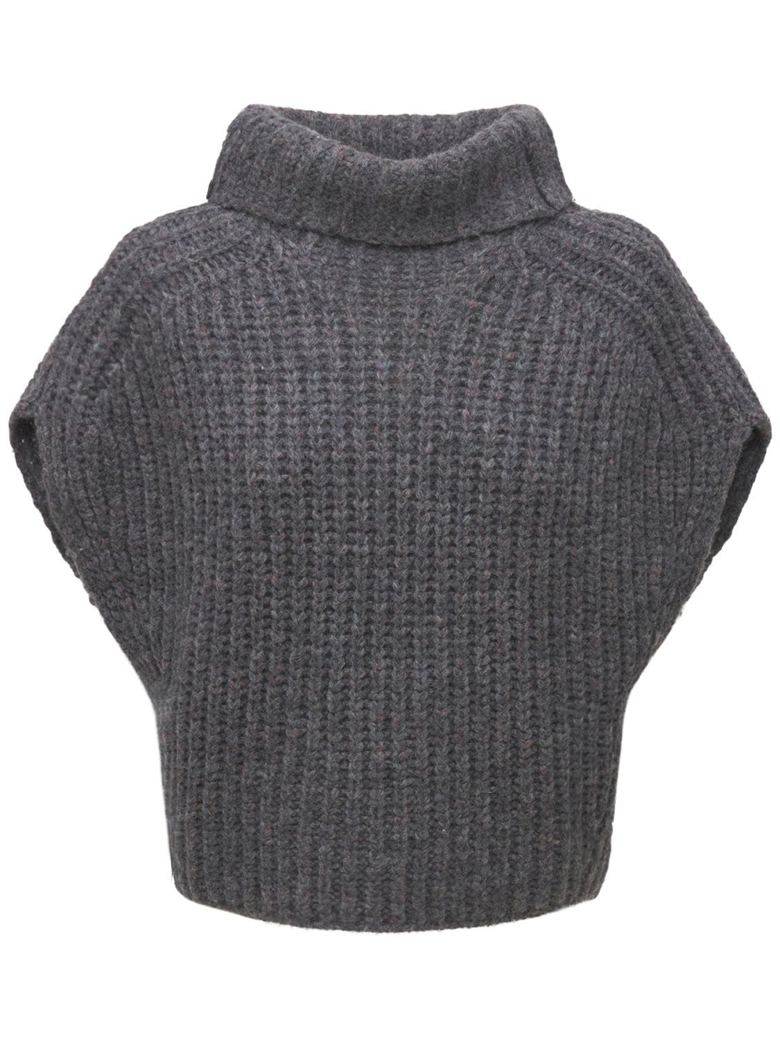 Ivy Turtleneck Sleeveless Alpaca Sweater