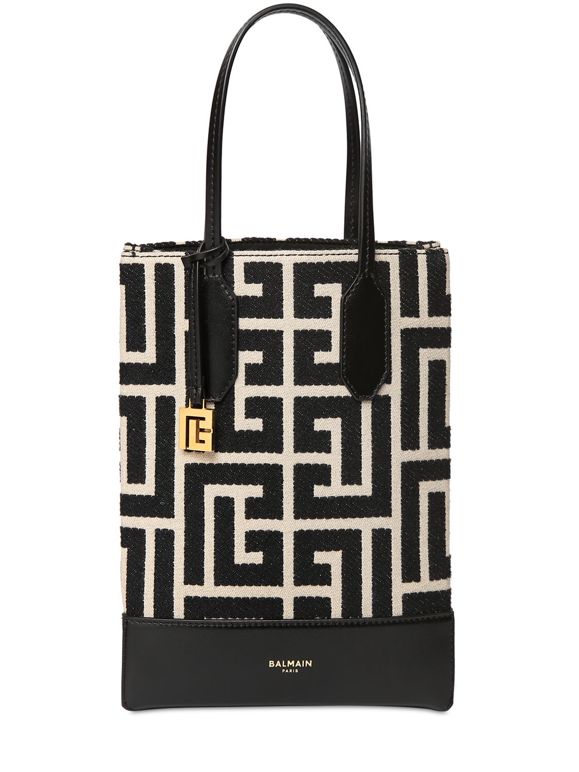 Balmain Maxi monogram jacquard top handle bag Luisaviaroma