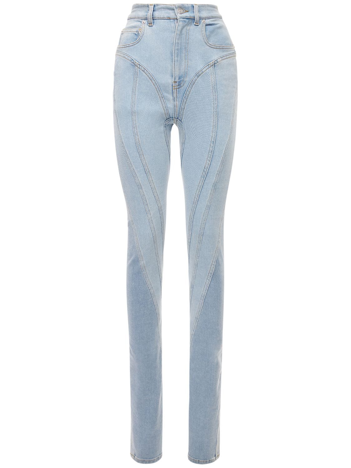 High Waist Stretch Cotton Denim Jeans
