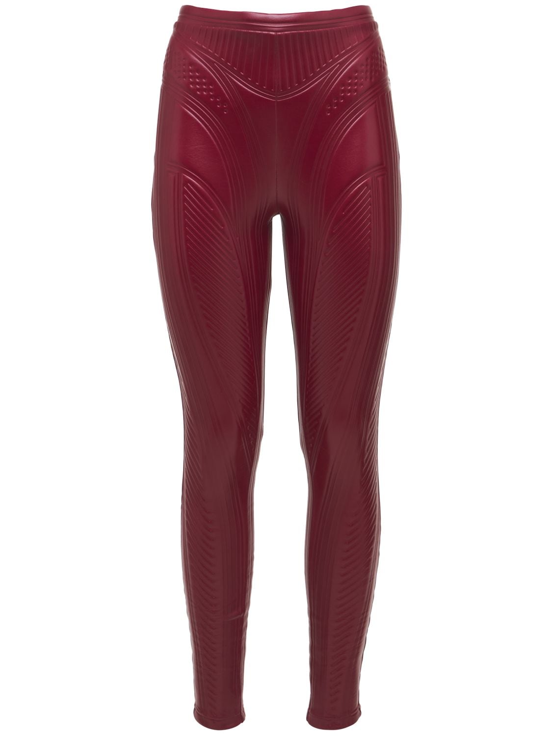 Embossed Shiny Stretch Jersey Leggings