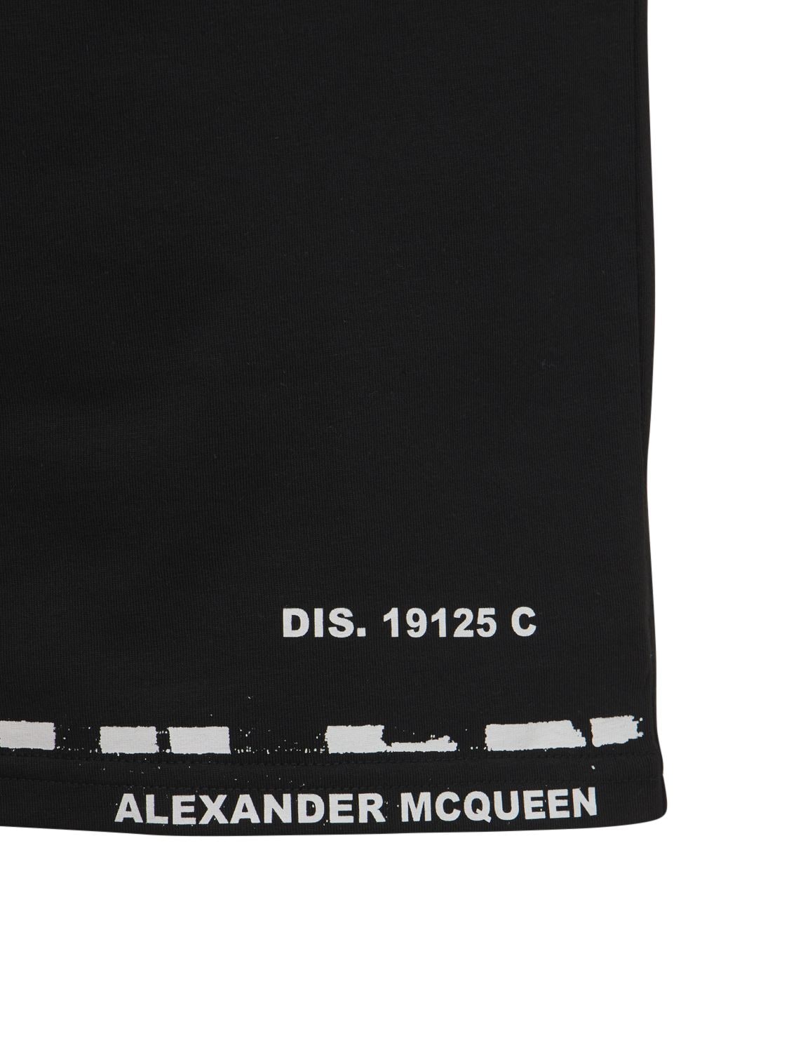 Shop Alexander Mcqueen Logo Printed Cotton Jersey T-shirt In Black
