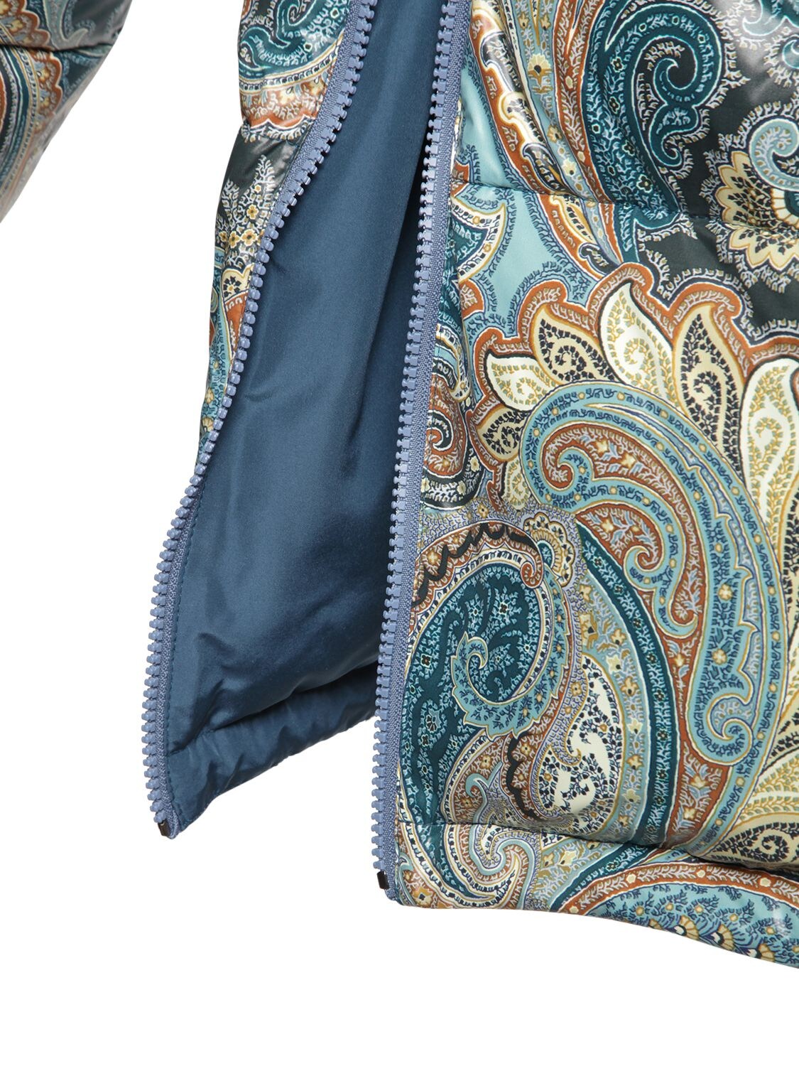 ETRO: nylon down jacket with paisley print - Multicolor