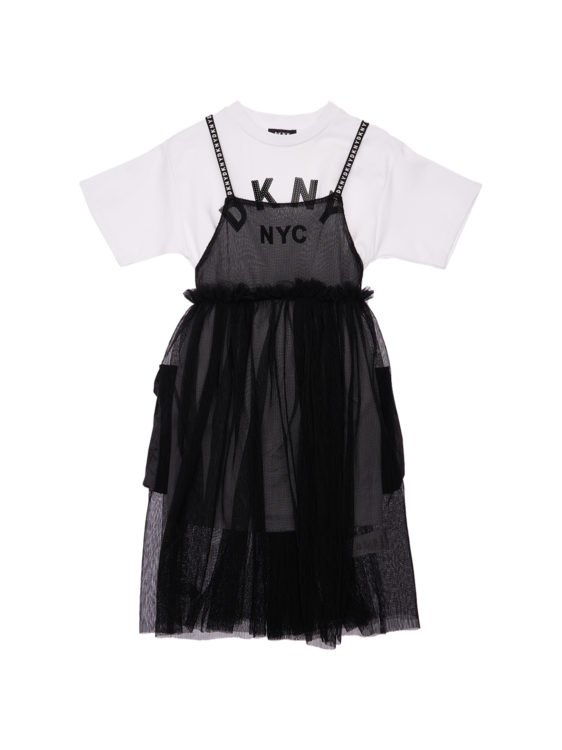 2-in-1-kleid Aus Viskose Und Tüll Mit Pailletten