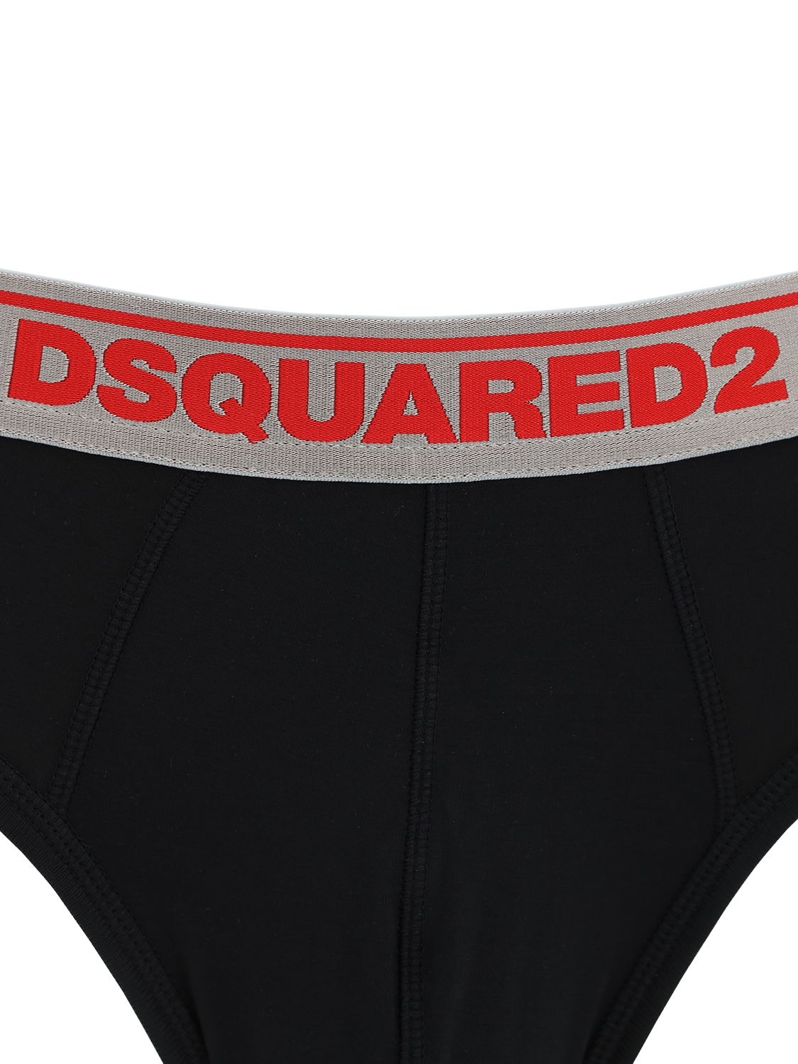 Shop Dsquared2 Underwear Pack Of 2 Logo Modal Jersey Briefs In Black