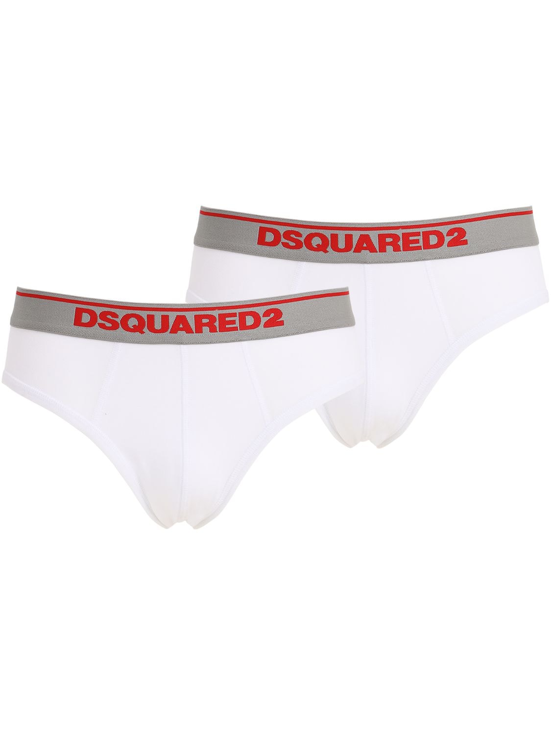 Dsquared2 Underwear Pack Of 2 Logo Modal Jersey Briefs In White