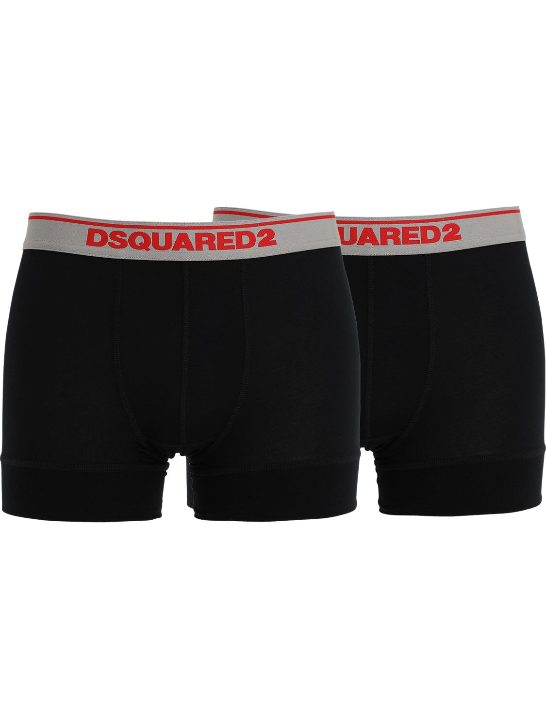 Dsquared2 Underwear Pack Of 2 Logo Modal Jersey Boxer Briefs In Black