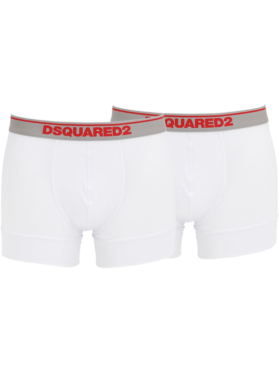 Dsquared2 Underwear Pack Of 2 Logo Modal Jersey Boxer Briefs In White