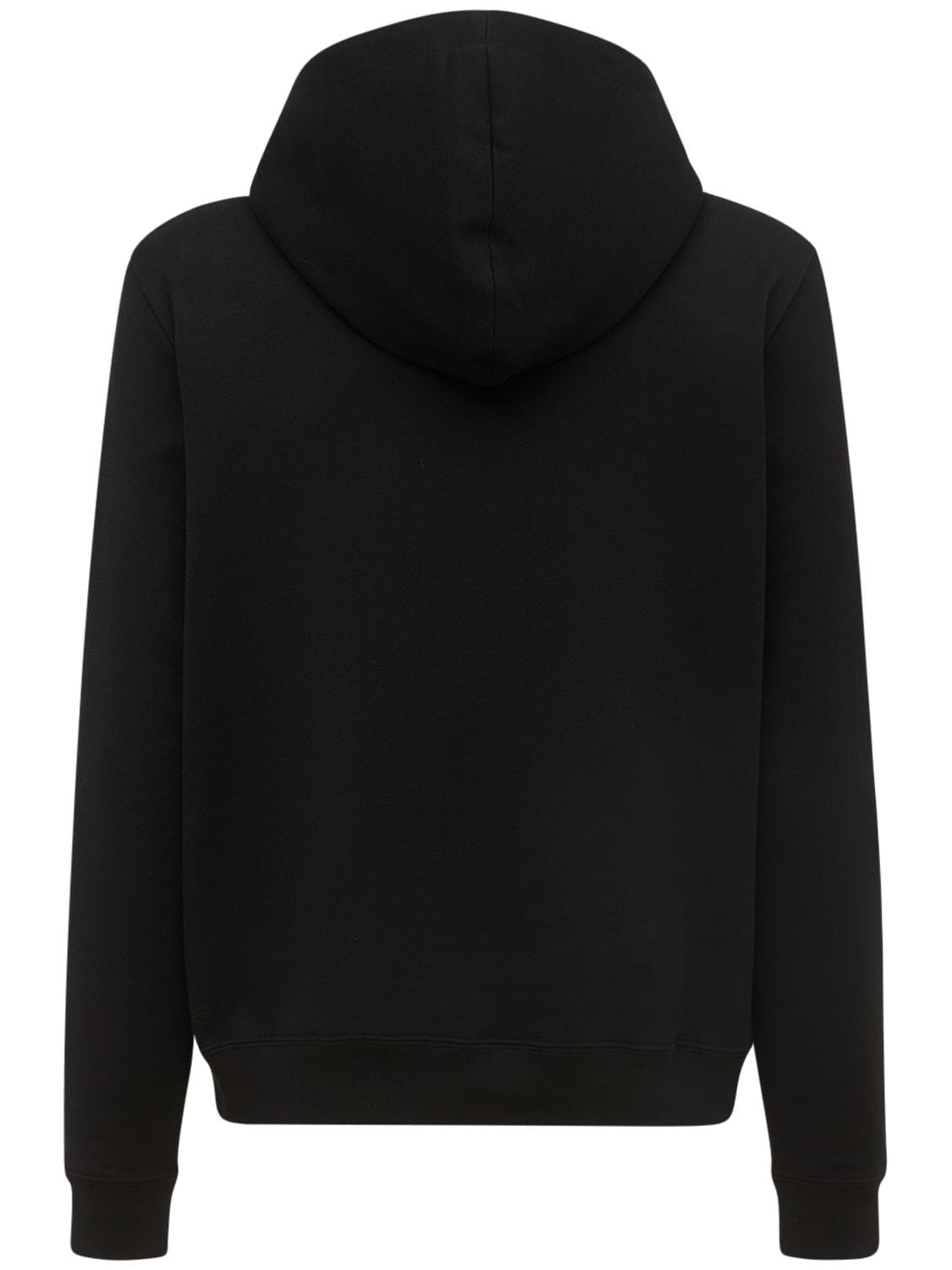 Shop Saint Laurent Cotton Sweatshirt Hoodie In Black