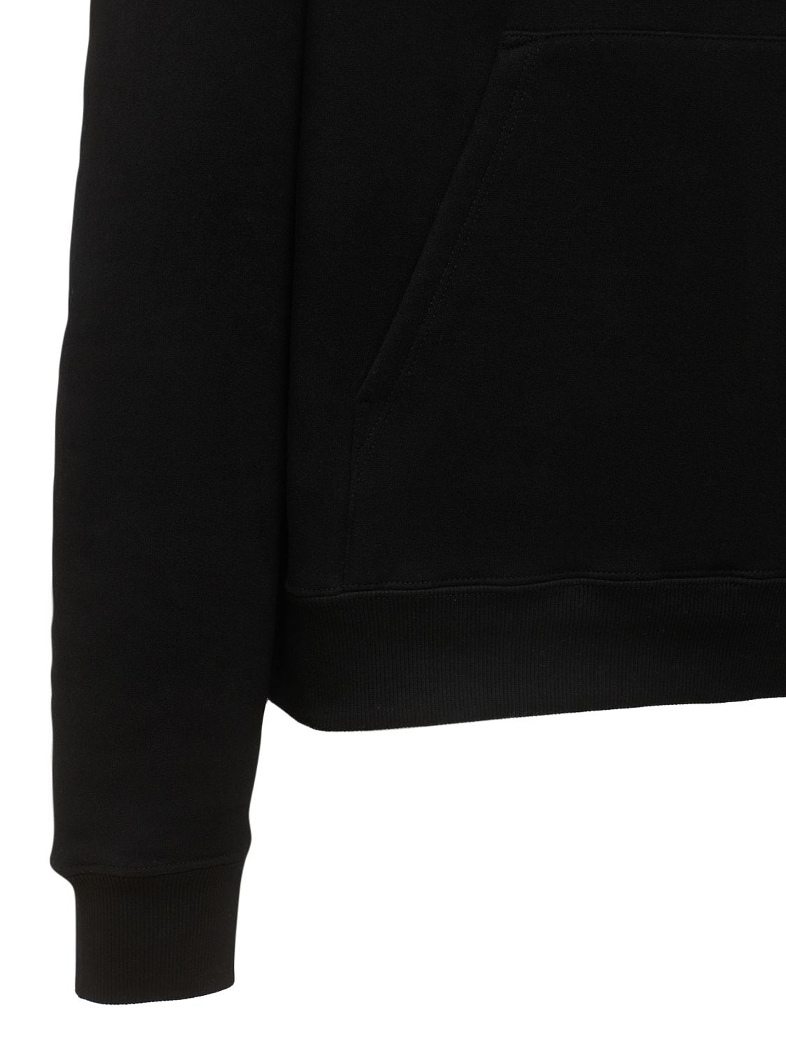 Shop Saint Laurent '50s Signature Logo Sweatshirt Hoodie In Black,chalk