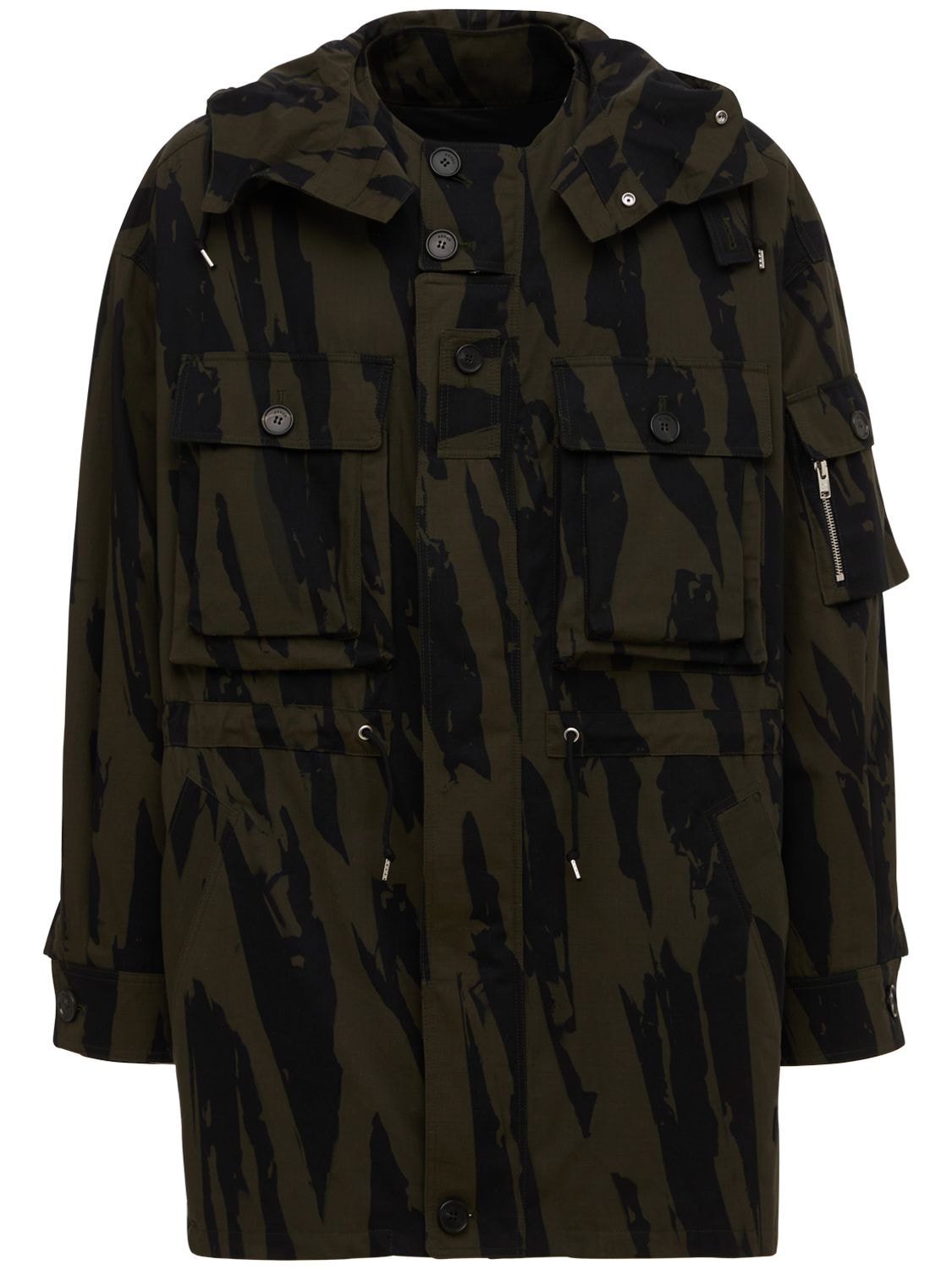 All Over Printed Cotton Canvas Parka