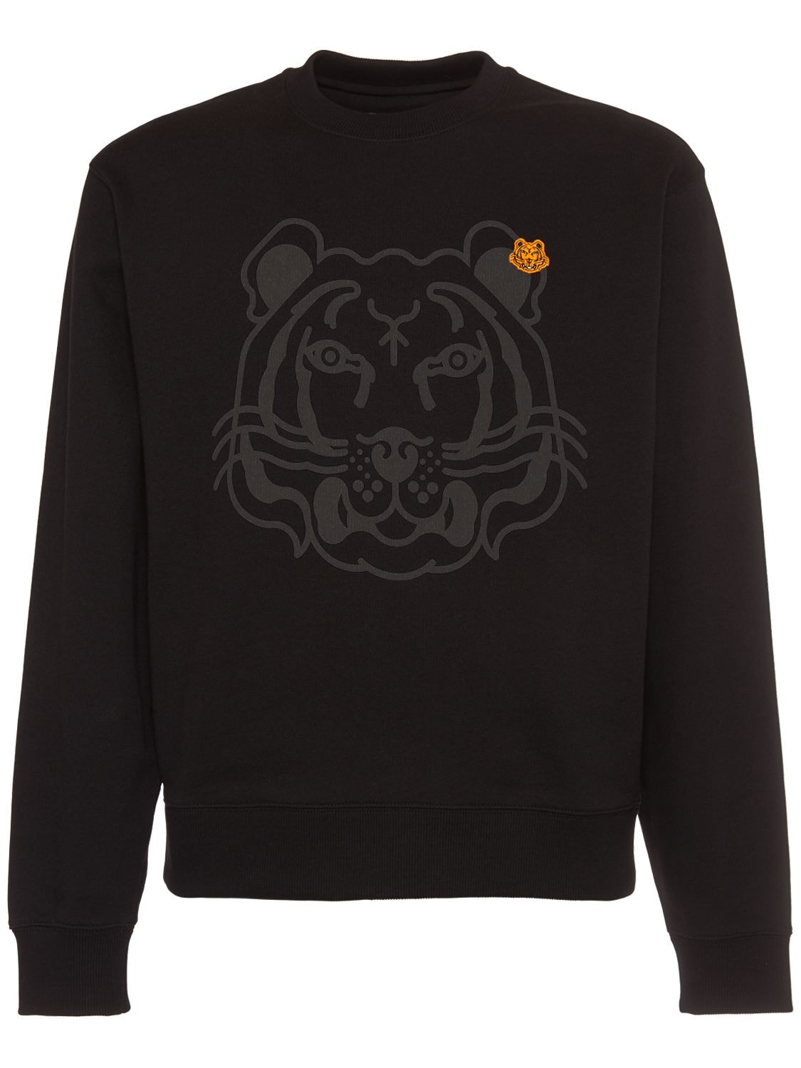 KENZO - Tiger print cotton crewneck sweater - Black | Luisaviaroma