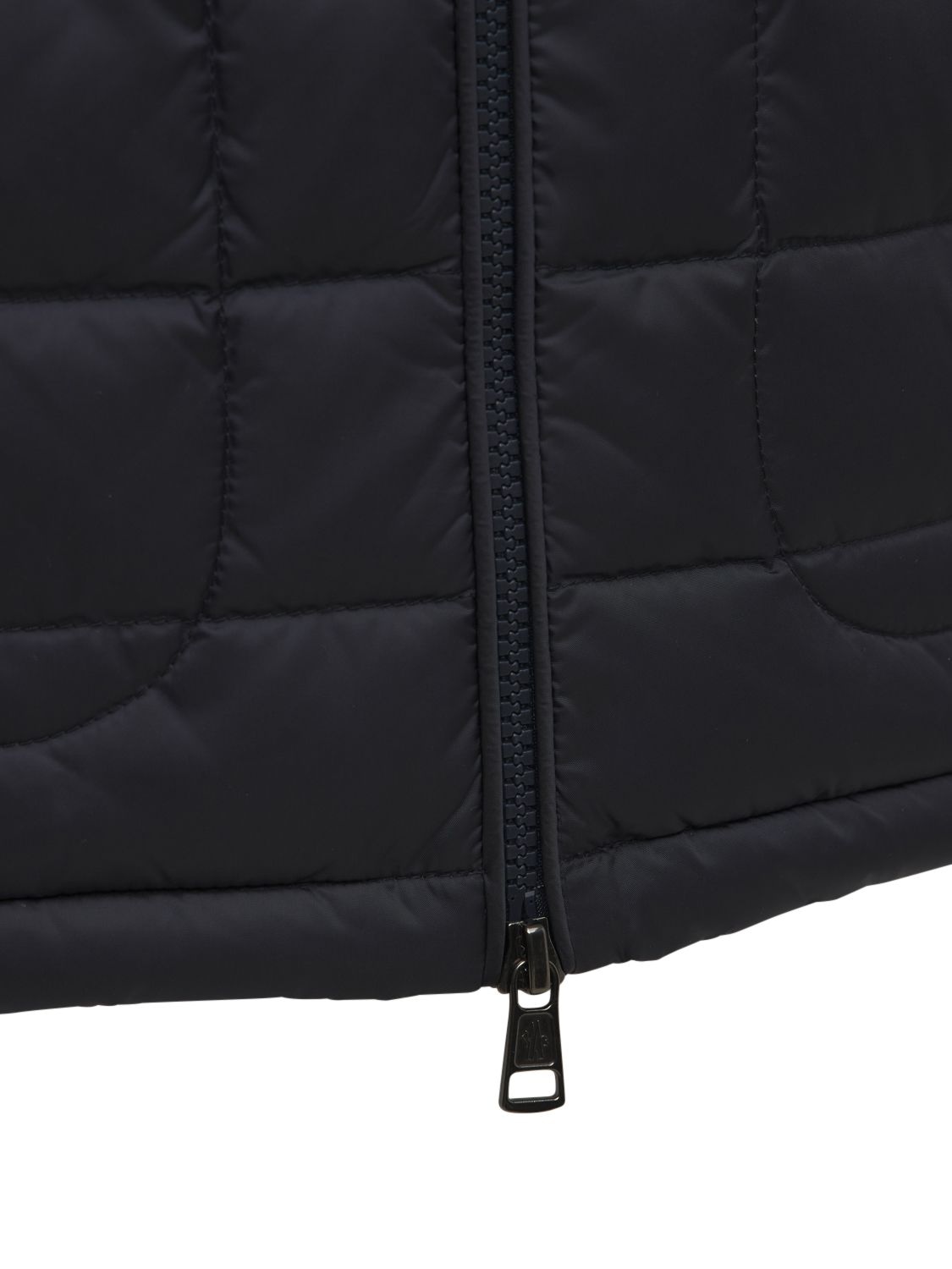 Shop Moncler Wool Blend Tricot Down Jacket In Navy