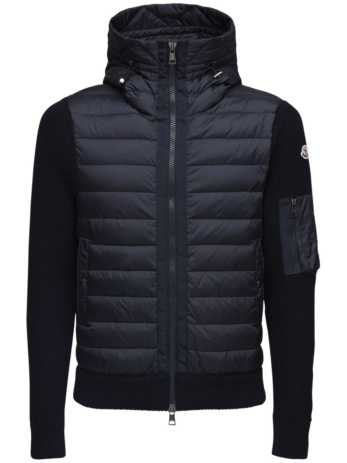 moncler wool blend tricot down jacket