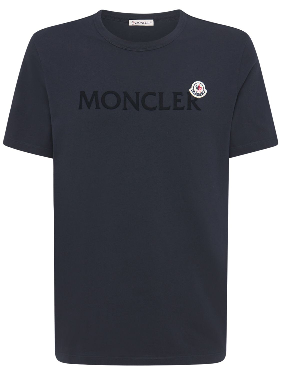 Moncler 棉质平纹针织t恤 In Navy