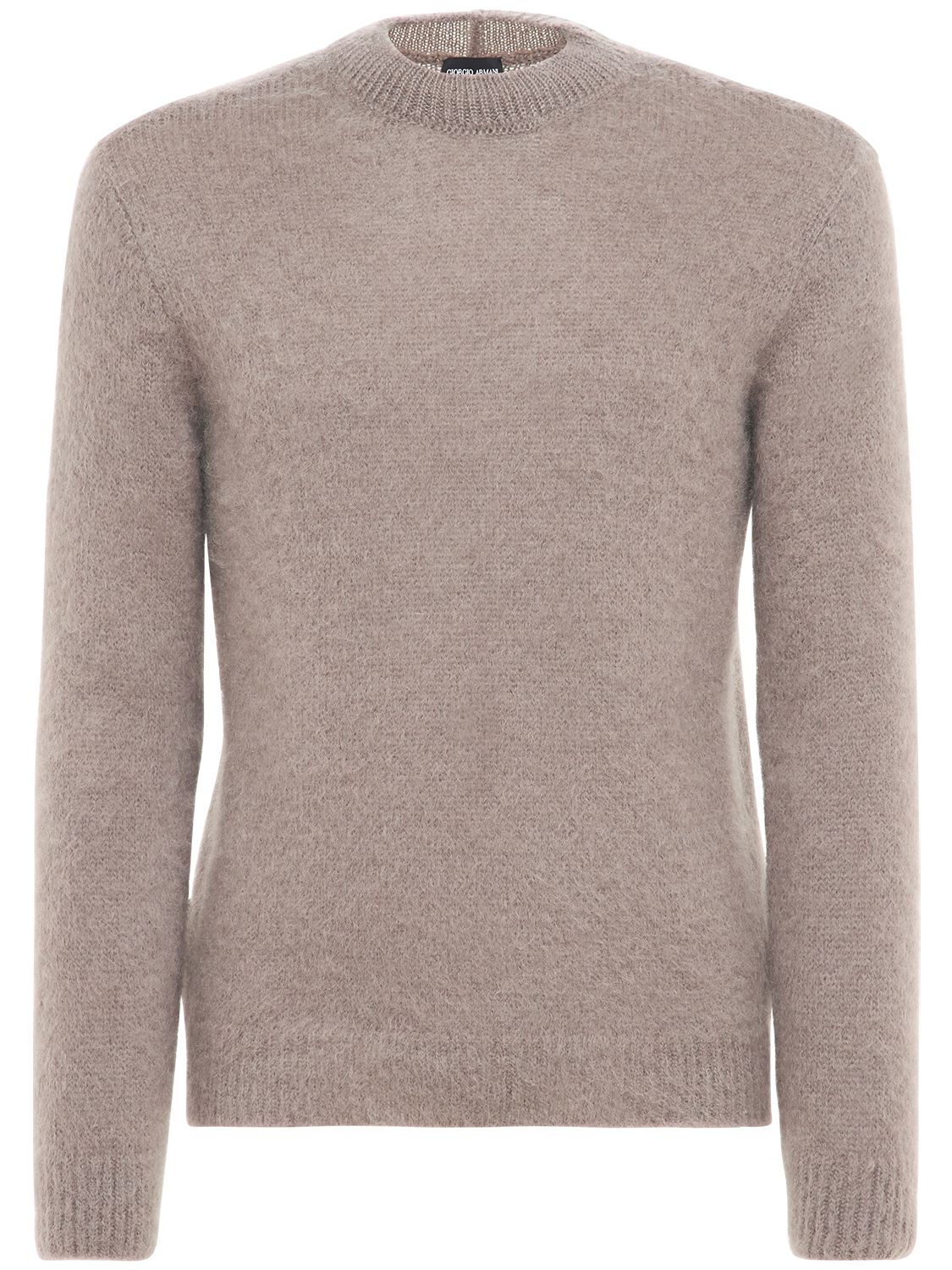 Giorgio Armani Mohair Blend Knit Sweater In Brown ModeSens