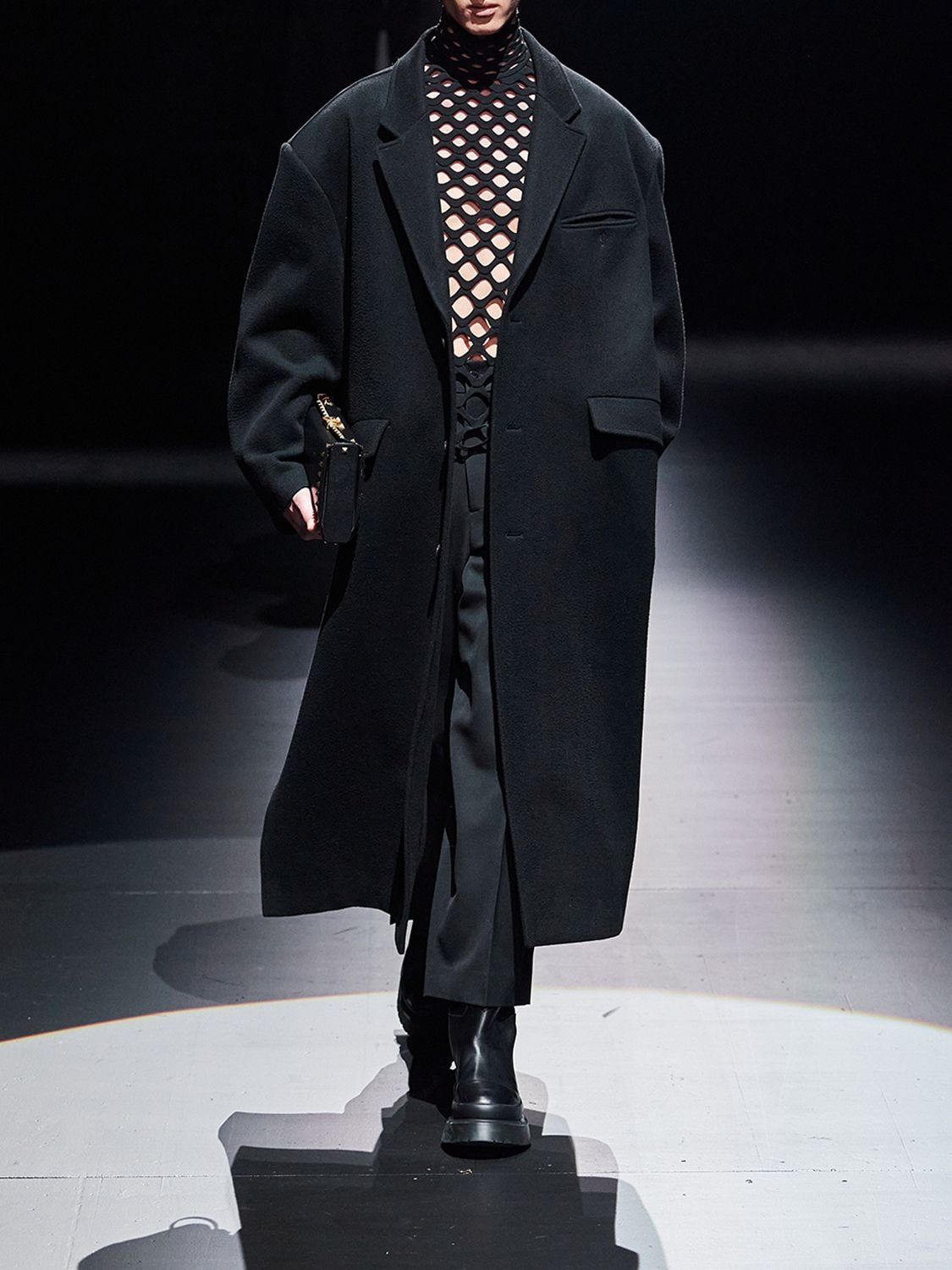 Valentino Wool Blend Coat In Black