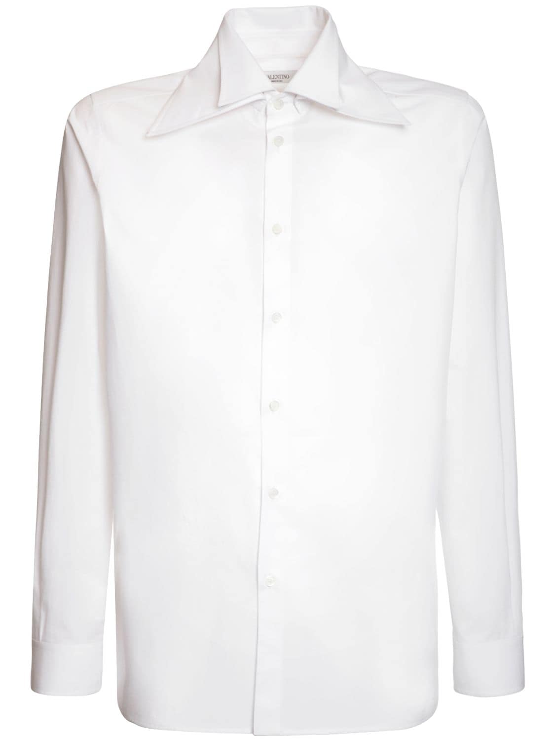 Valentino Cotton Shirt W/detachable Collar In Optic White