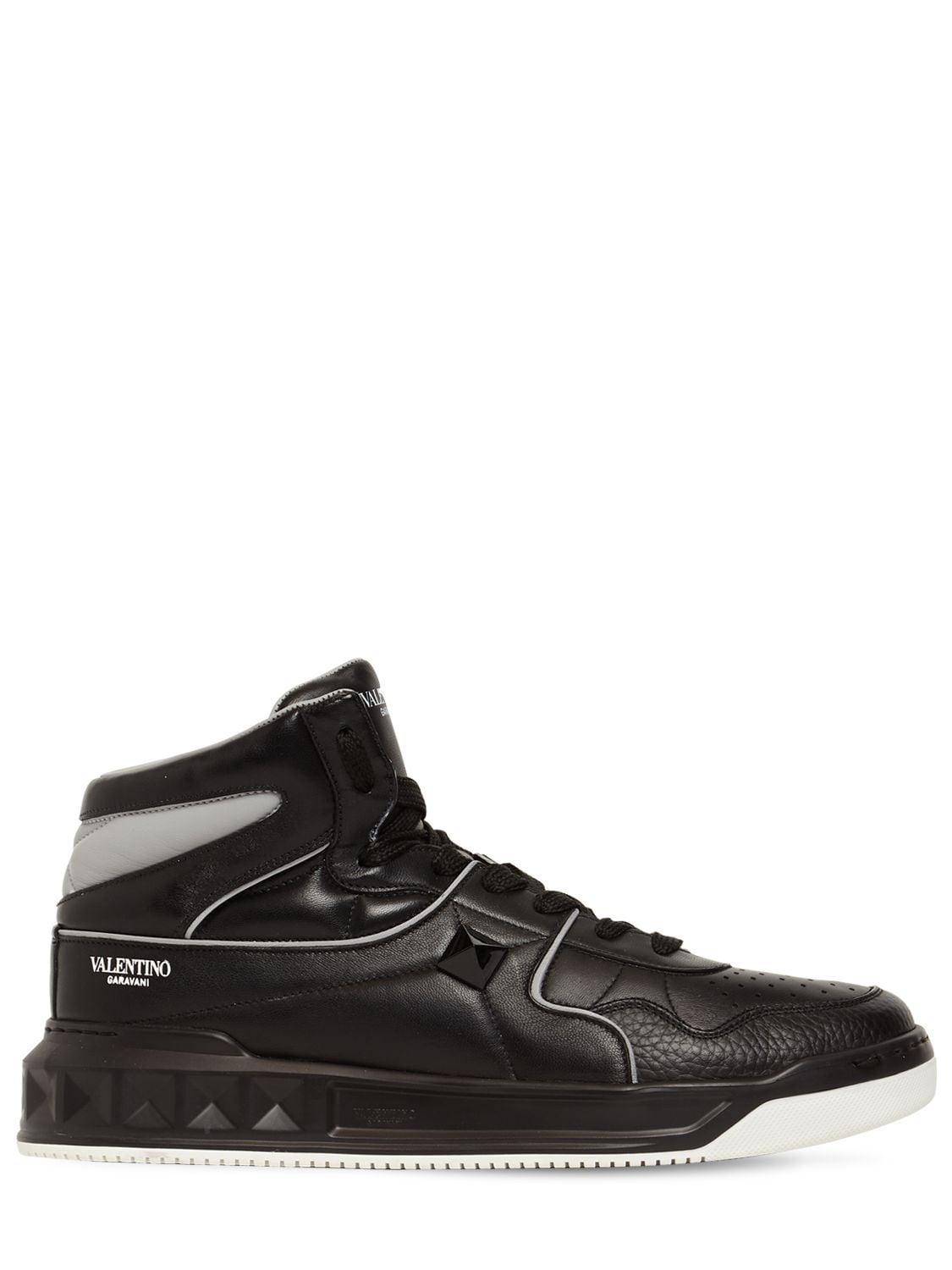VALENTINO GARAVANI 铆钉装饰高帮皮革运动鞋,74I3GT001-MDBB0