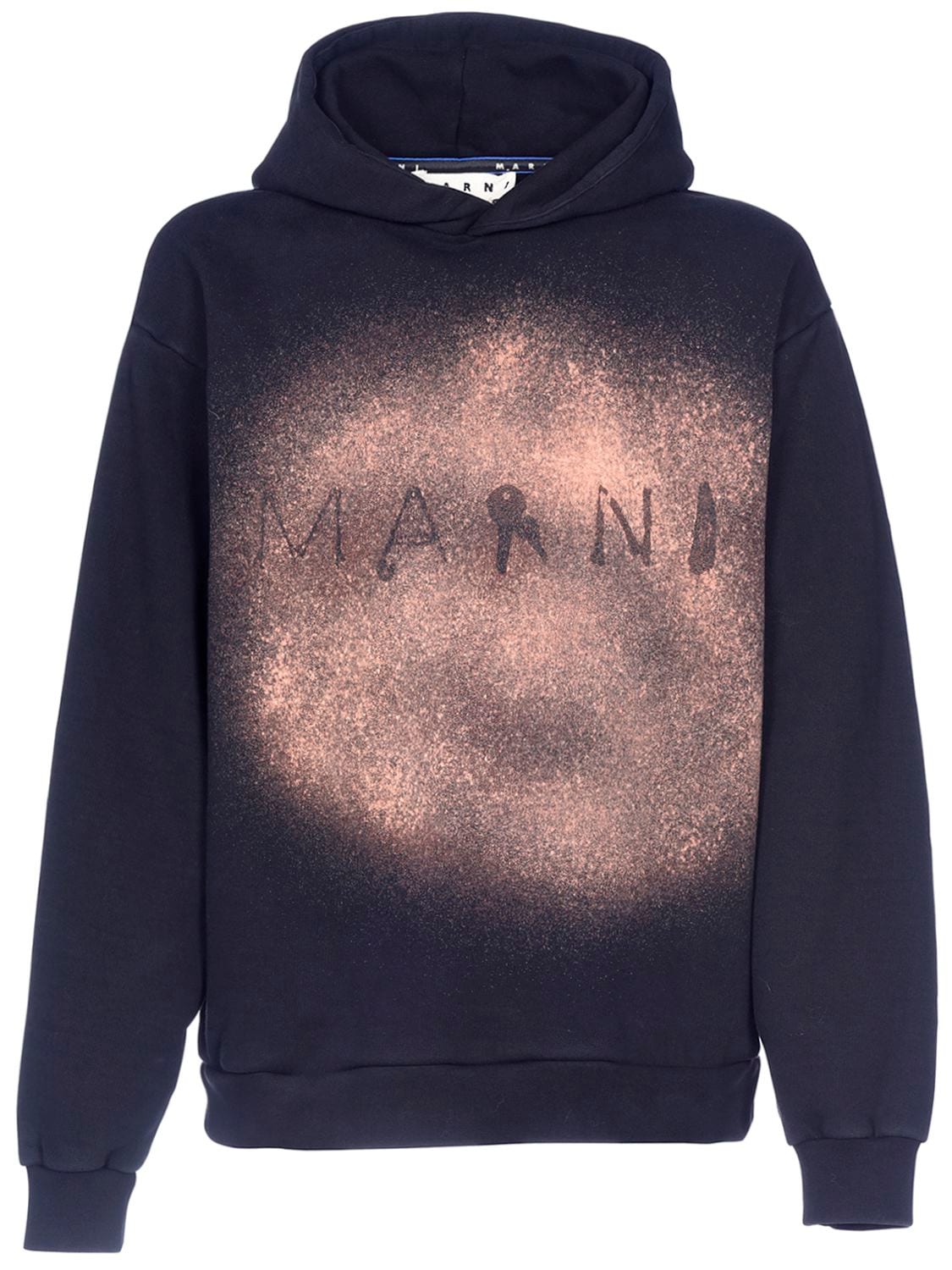 MARNI OVERSIZE LOGO PRINT COTTON JERSEY HOODIE,74I3HA004-TE9OOTK1