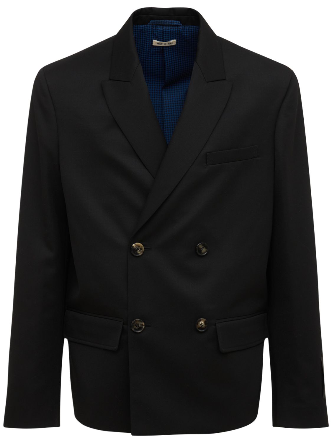 mens black double breasted jacket