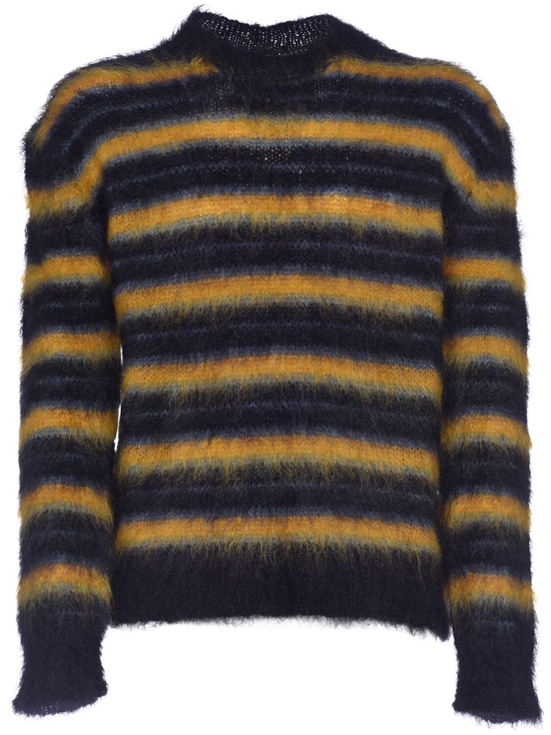 MARNI 条纹拉绒马海毛针织毛衣,74I3HA013-UKDOOTK1