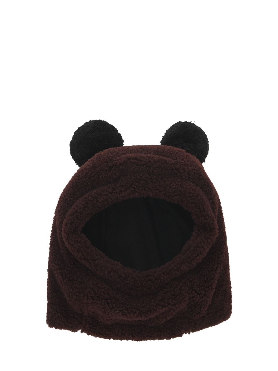 Ai Riders On The Storm Kids' Faux Fur Hat W/ Pompoms In Brown