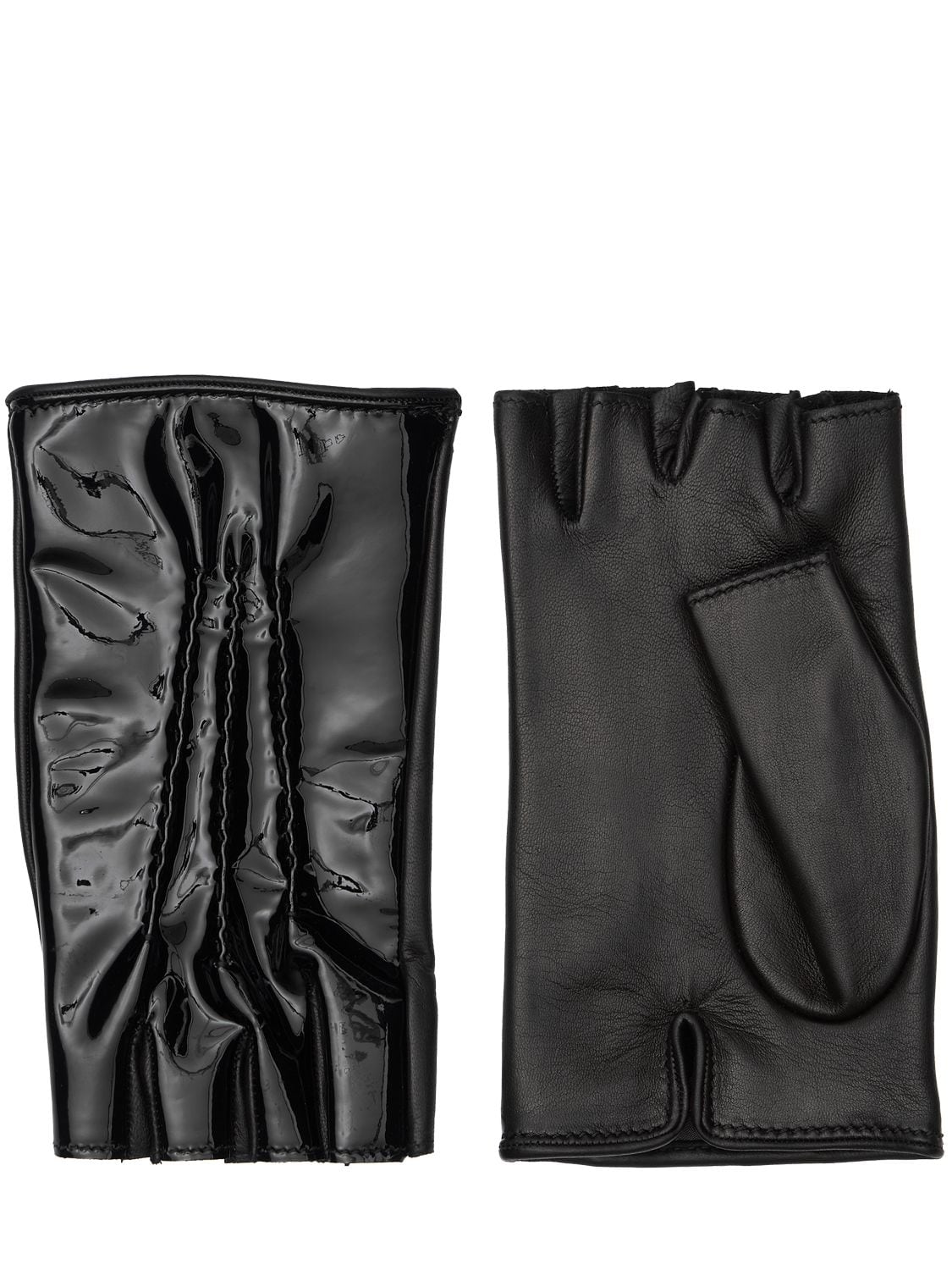 MARIO PORTOLANO Nappa Leather Fingerless Gloves