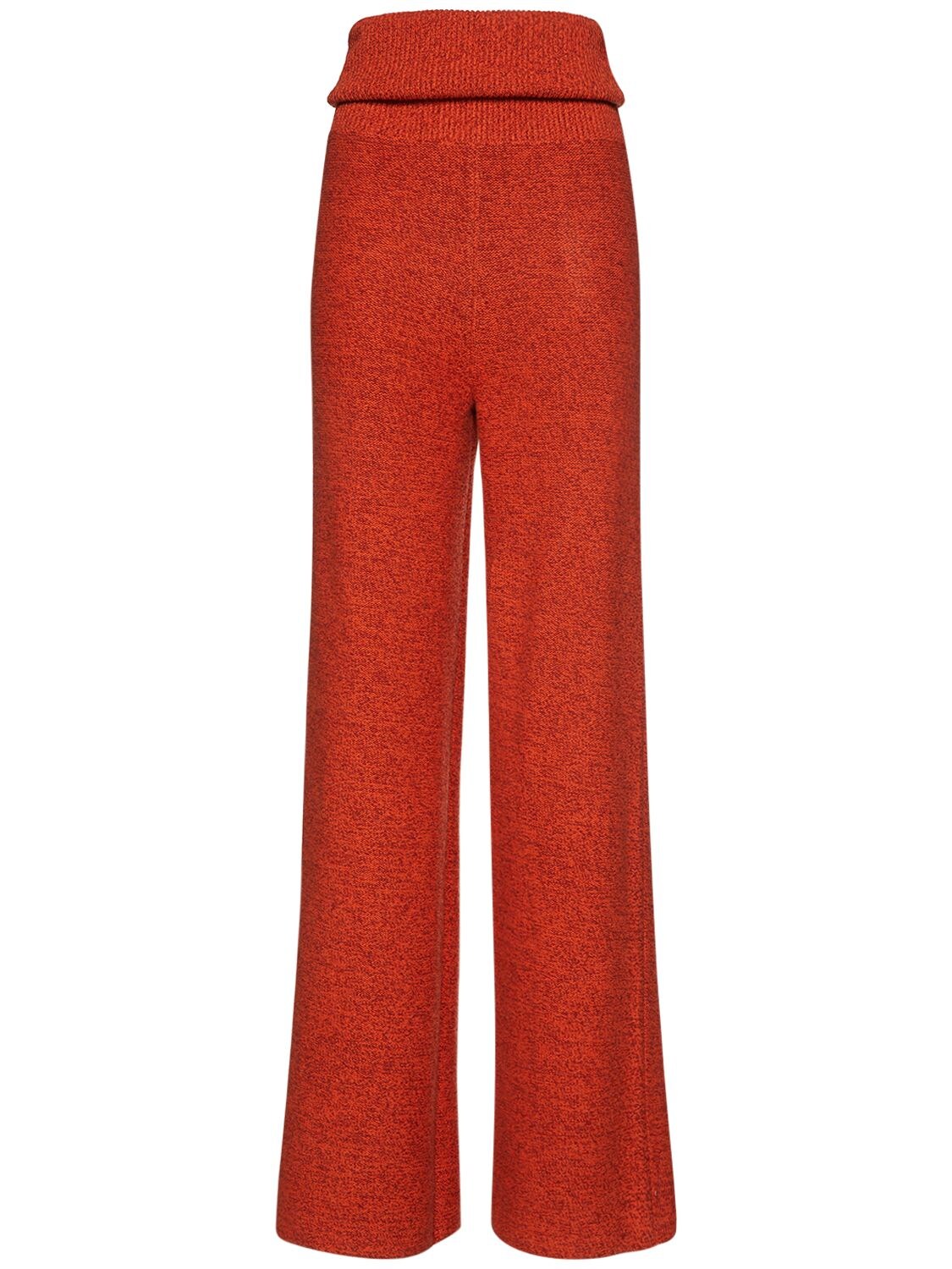 Knitted Viscose Blend Flared Pants