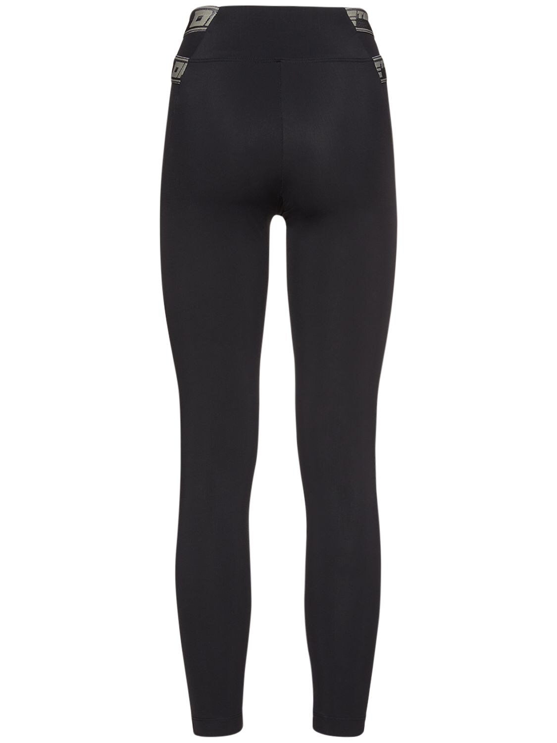 Shop Off-white Athleisure Logo Band Jersey Leggings In Black