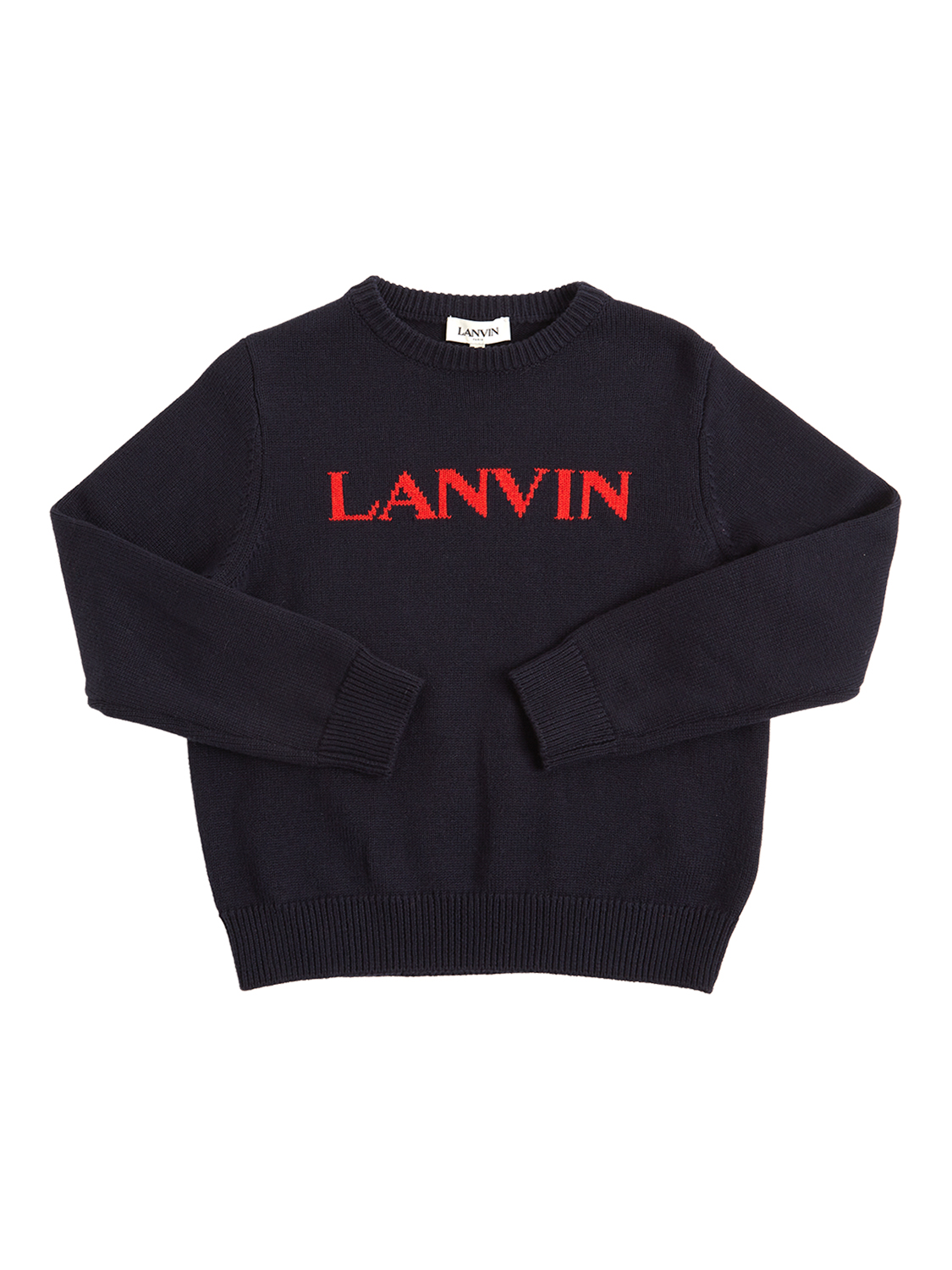 Pullover Aus Baumwoll/wollmischung Mit Logo