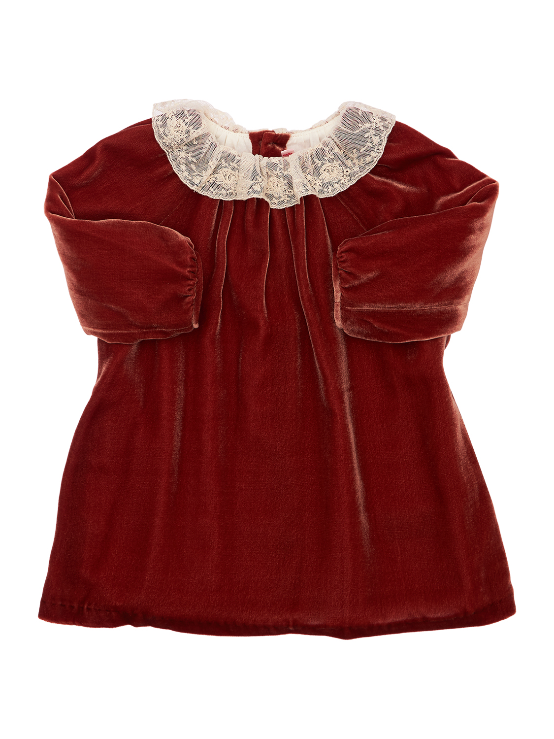 Samtkleid Mit Besticktem Kragen