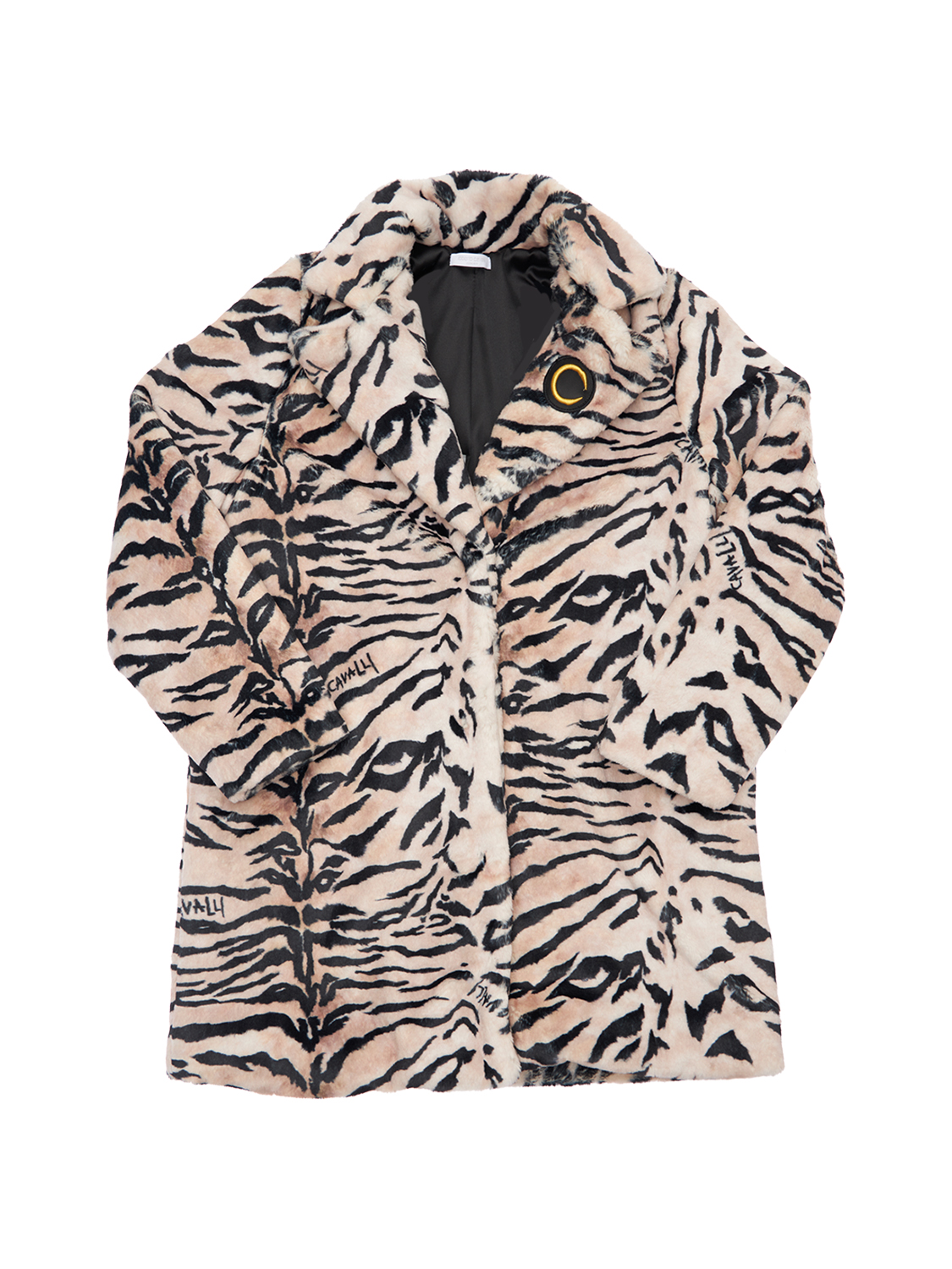 zebra faux fur coat